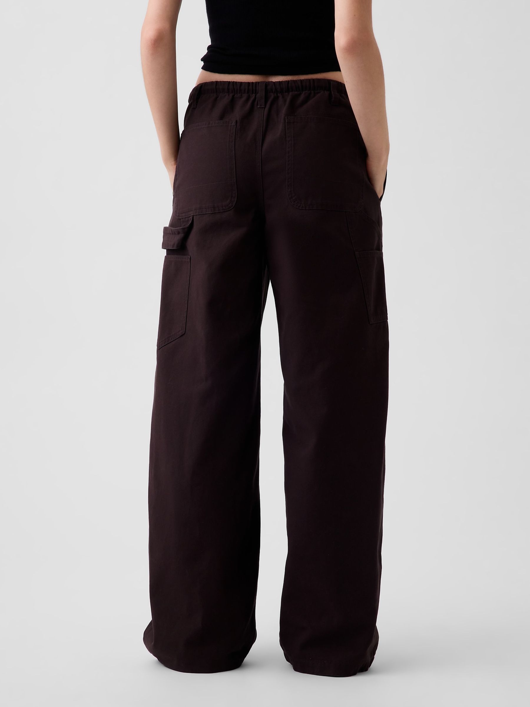 Dark Brown Easy Barrel Cargo Trousers - Image 2 of 5