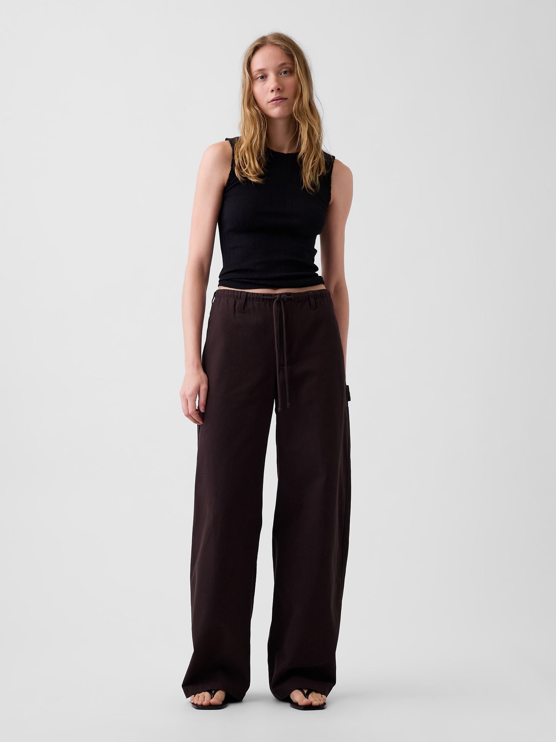 Dark Brown Easy Barrel Cargo Trousers - Image 4 of 5