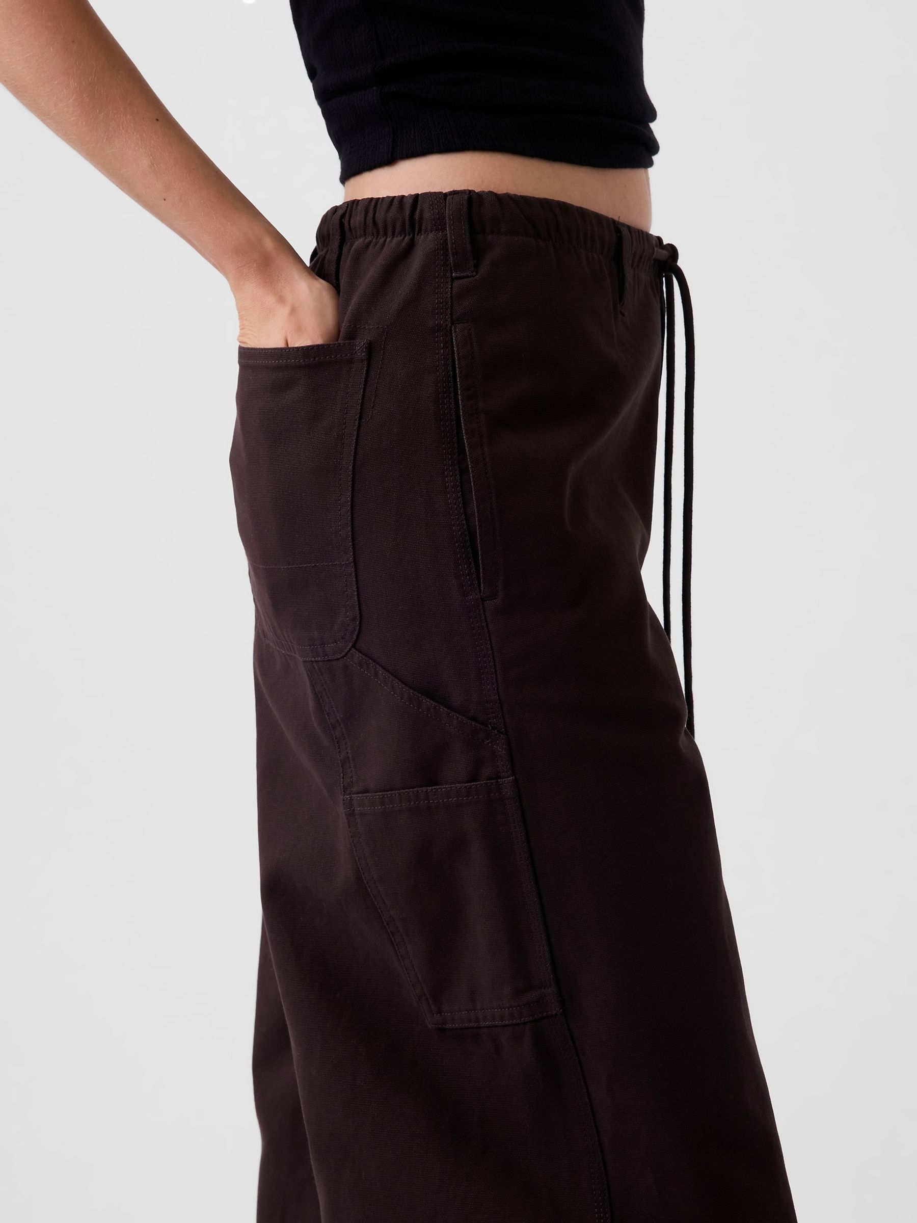 Dark Brown Easy Barrel Cargo Trousers - Image 5 of 5