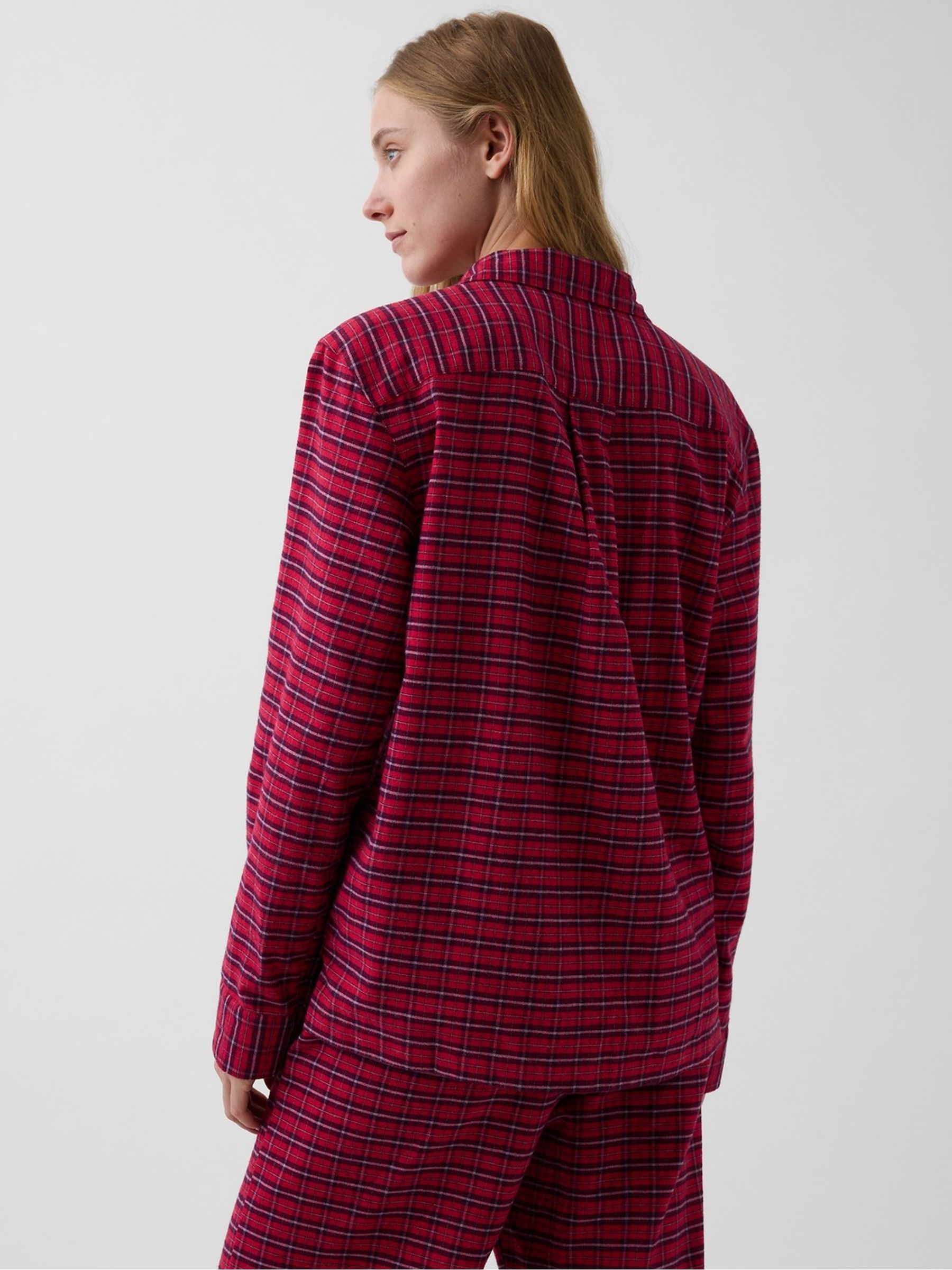 Red/Black Check Softest Flannel Pyjamas Top - Image 4 of 6