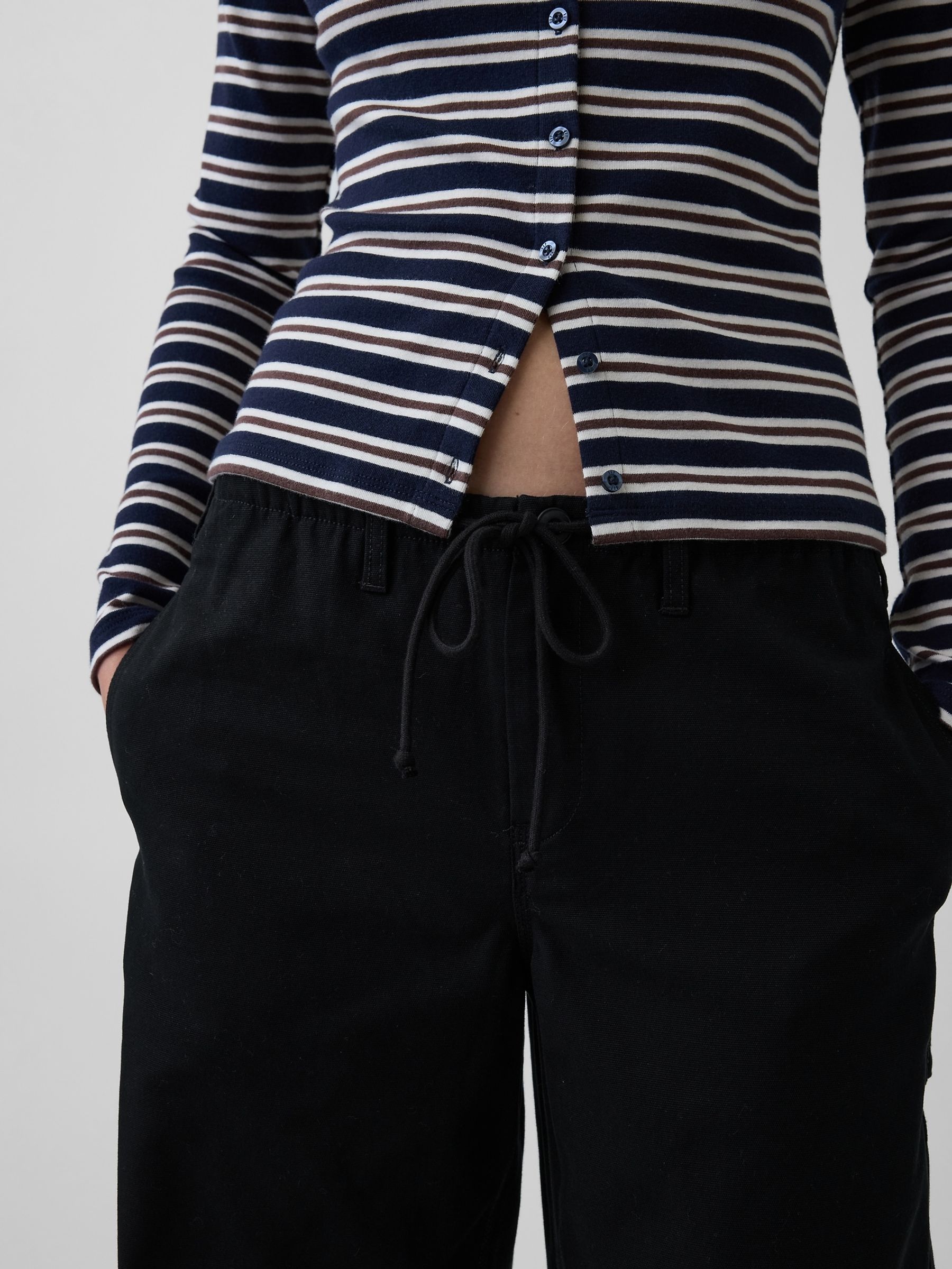 Black Easy Barrel Cargo Trousers - Image 5 of 5