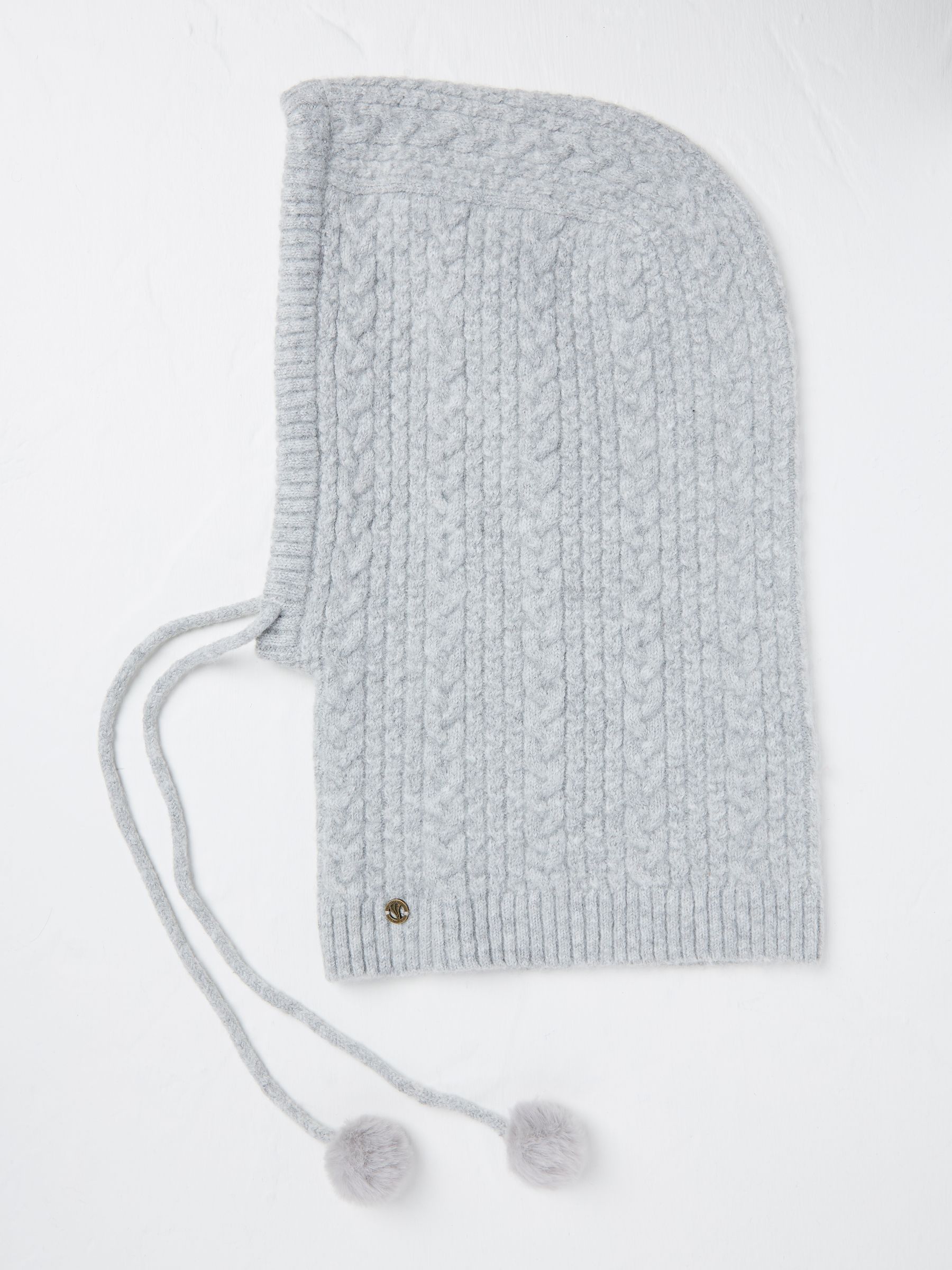Grey Cable Knit Hood Hat - Image 1 of 2