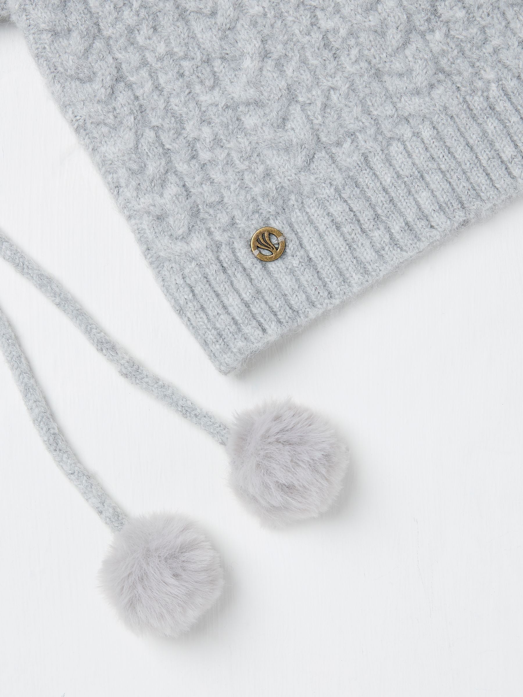 Grey Cable Knit Hood Hat - Image 2 of 2