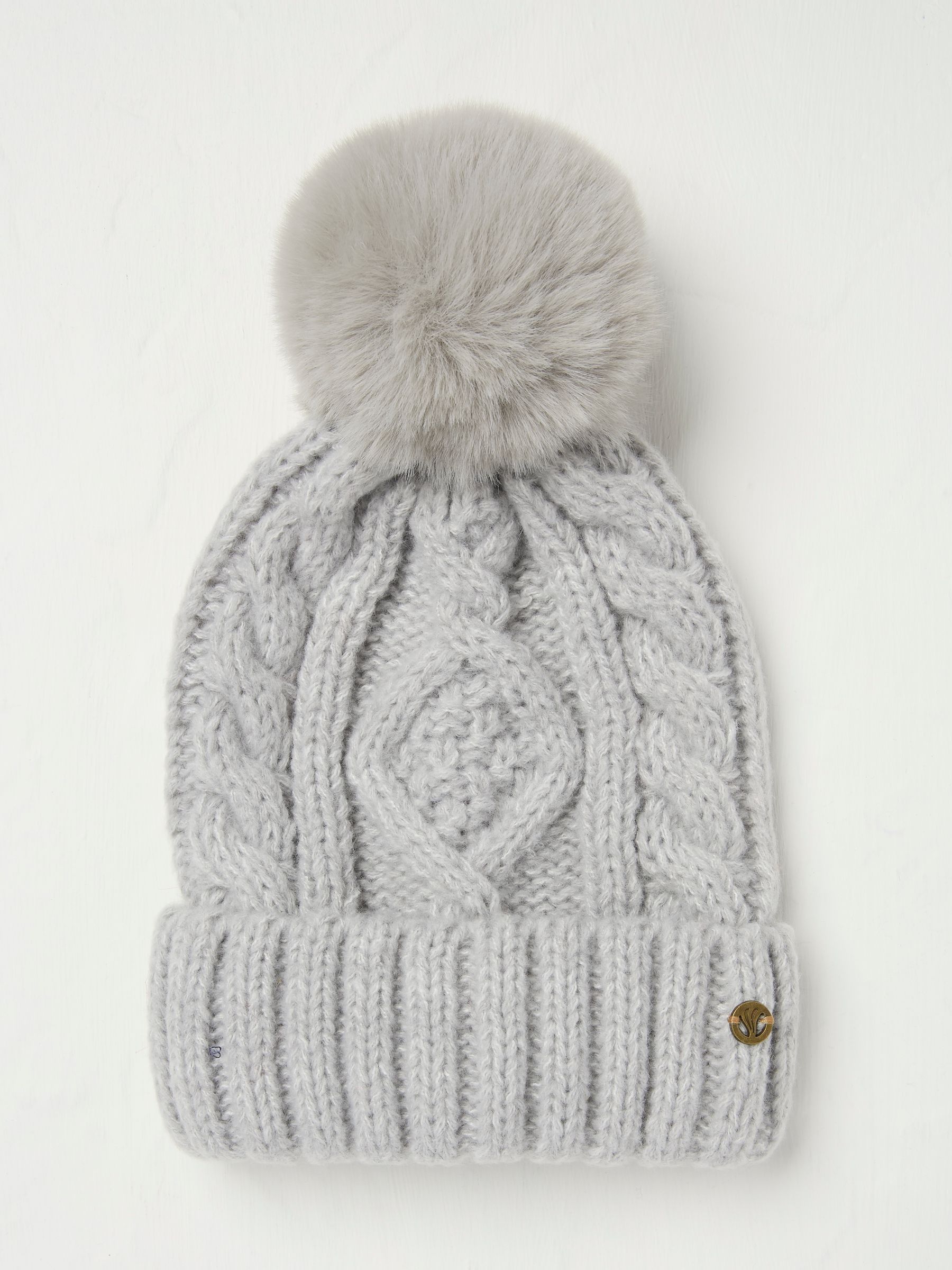 Grey Billie Cable Bobble Hat - Image 1 of 4