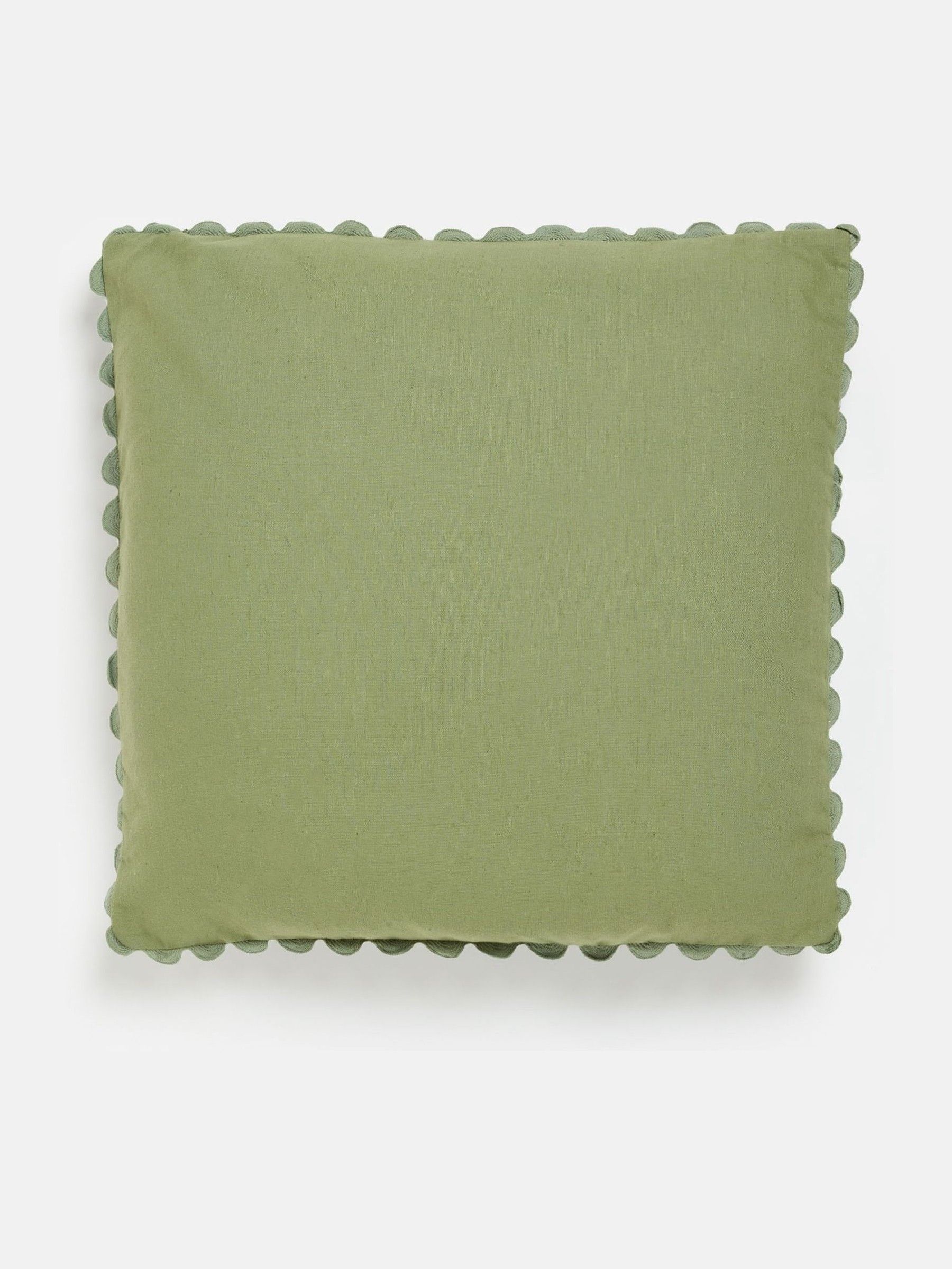 Indienne Green 100% Cotton Printed Cushion - Image 3 of 5