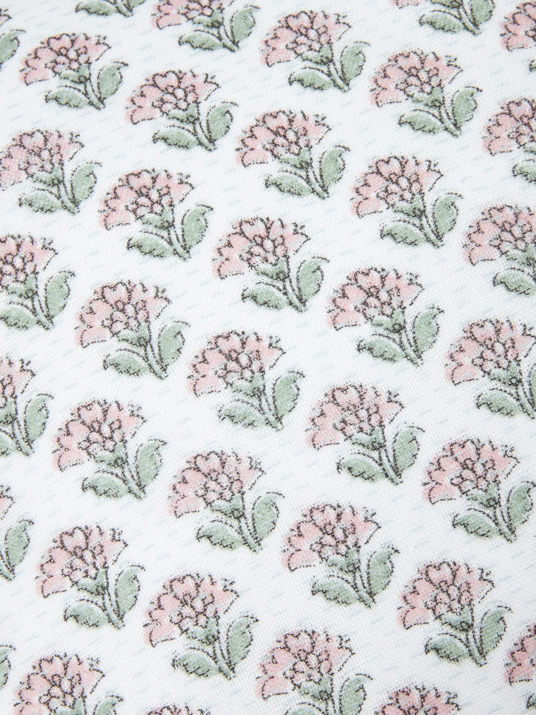 Indienne Green 100% Cotton Printed Cushion - Image 5 of 5