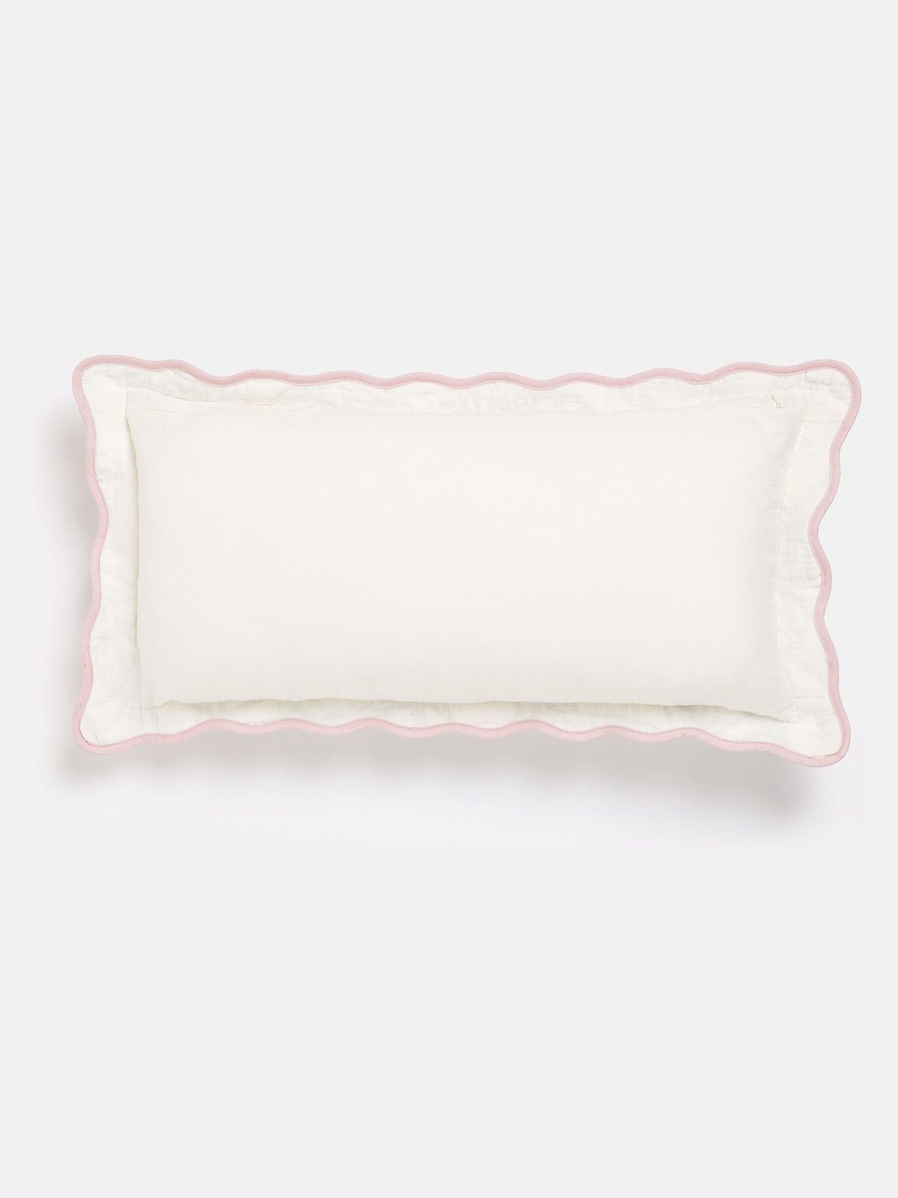 Juliette Cream 100% Cotton Scalloped Embroidered Cushion - Image 6 of 6