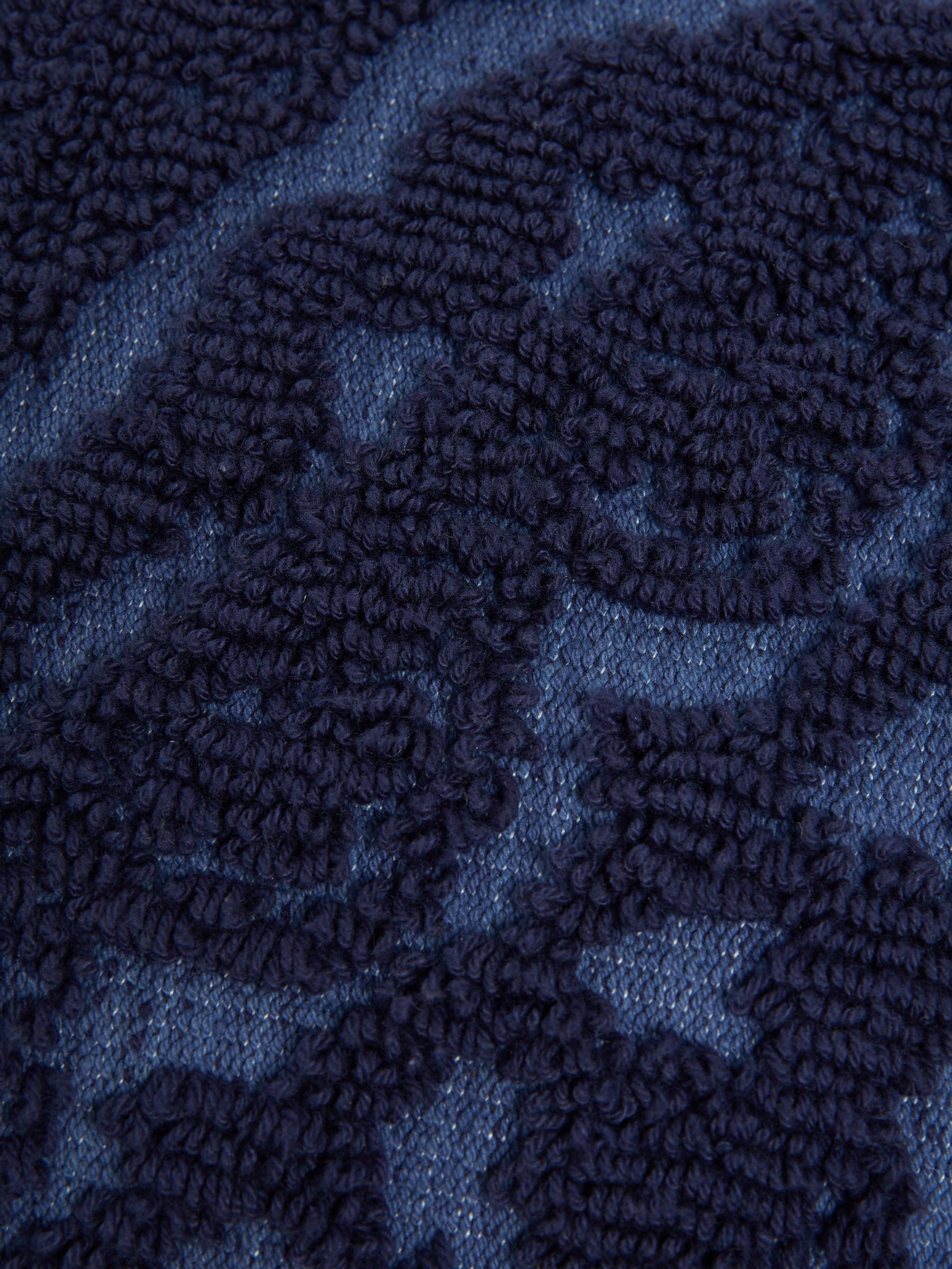 Blue 100% Cotton Paisley Tufted Cushion - Image 8 of 8