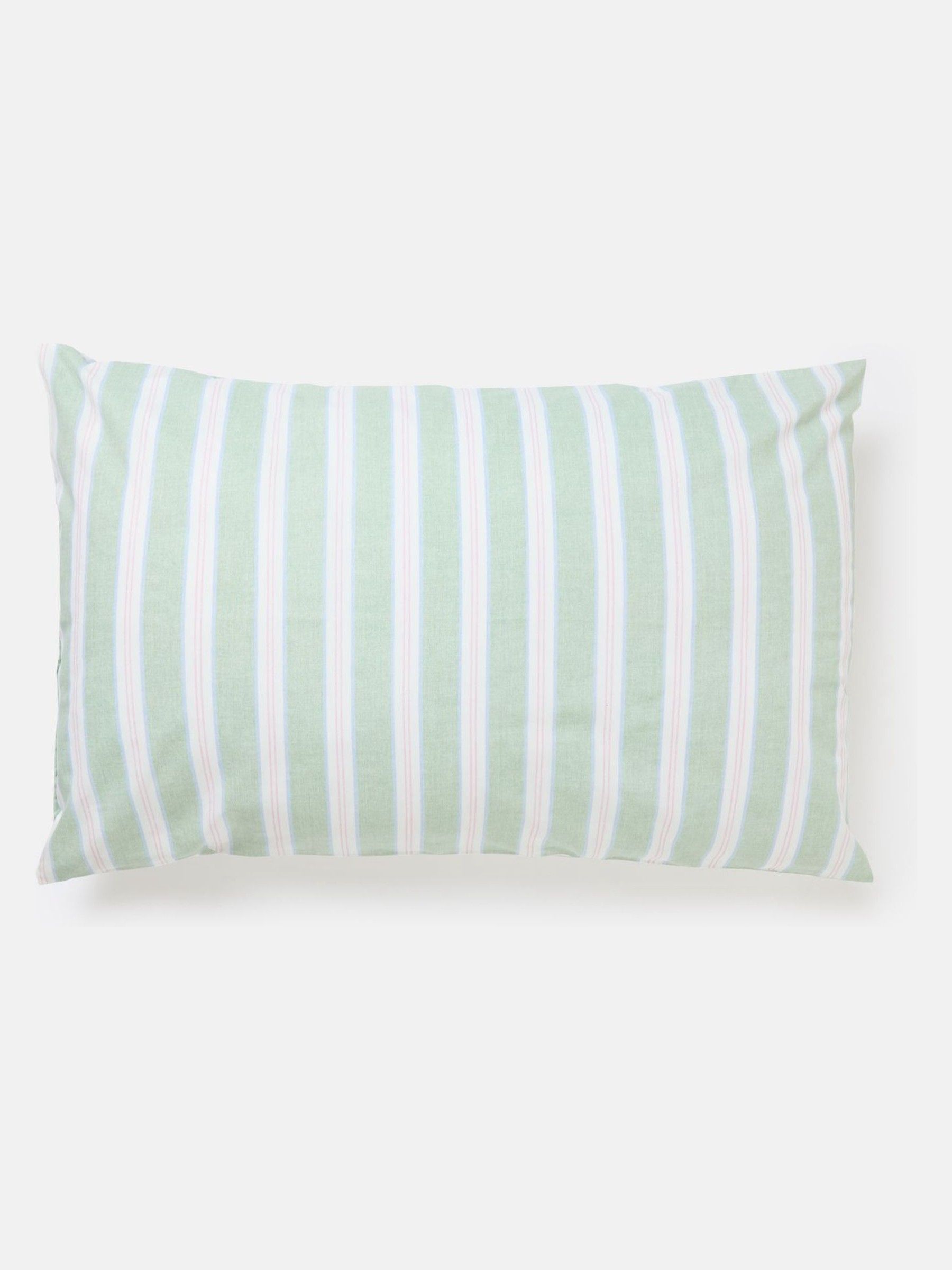 Juliette Stripe Set of 2 Green 100% Cotton Standard Pillowcases - Image 2 of 2