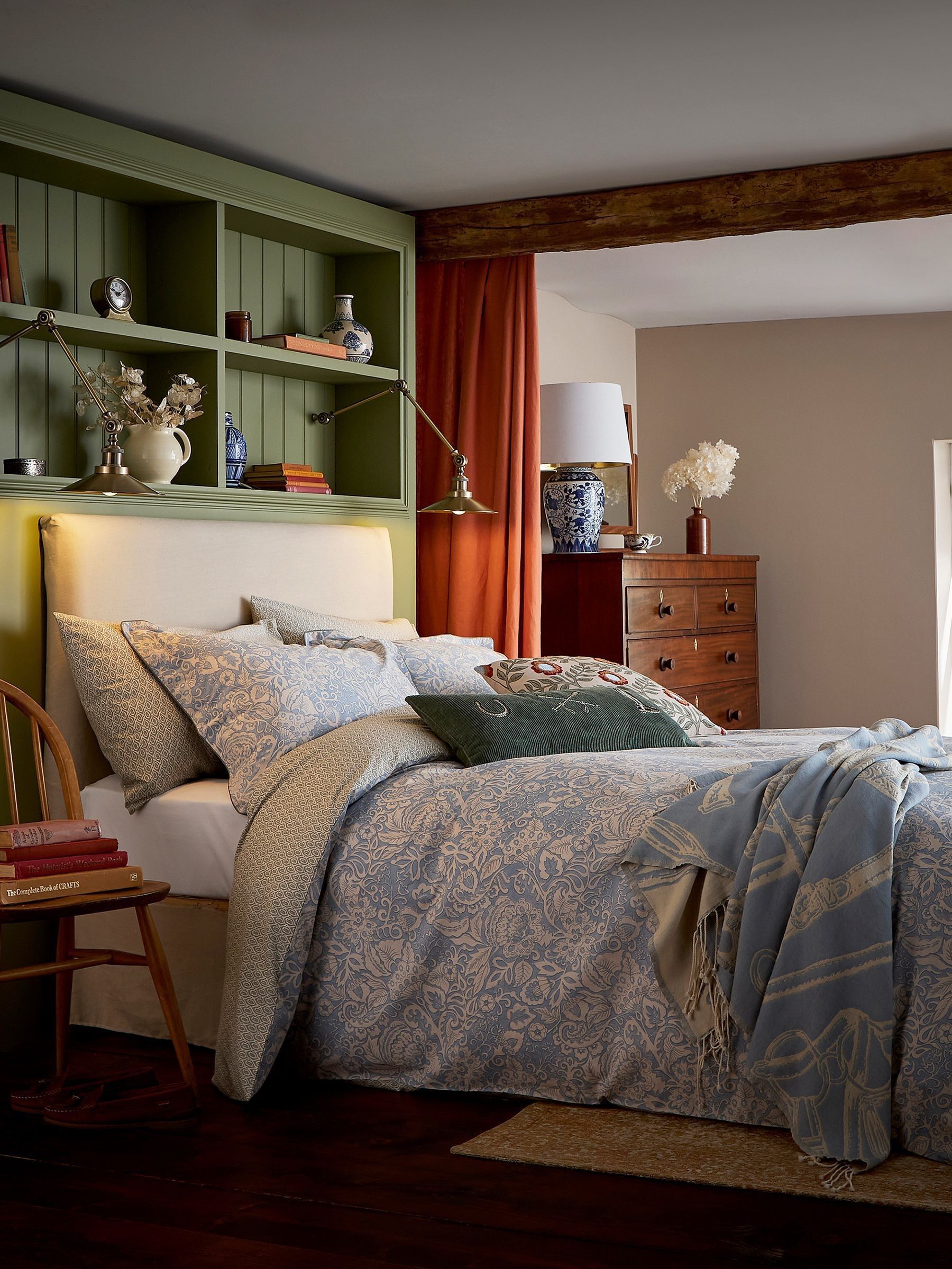 Balmoral Floral Blue 100% Cotton Bedding Set - Image 5 of 5