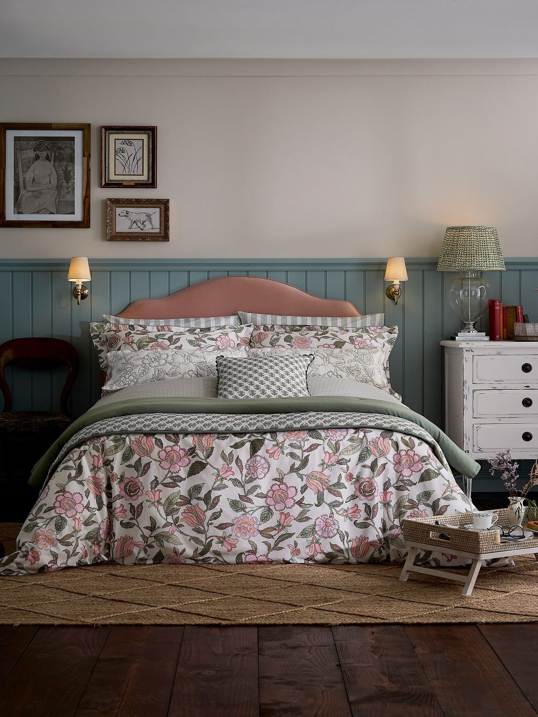 Juliette Floral Green 100% Cotton Bedding Set - Image 2 of 5