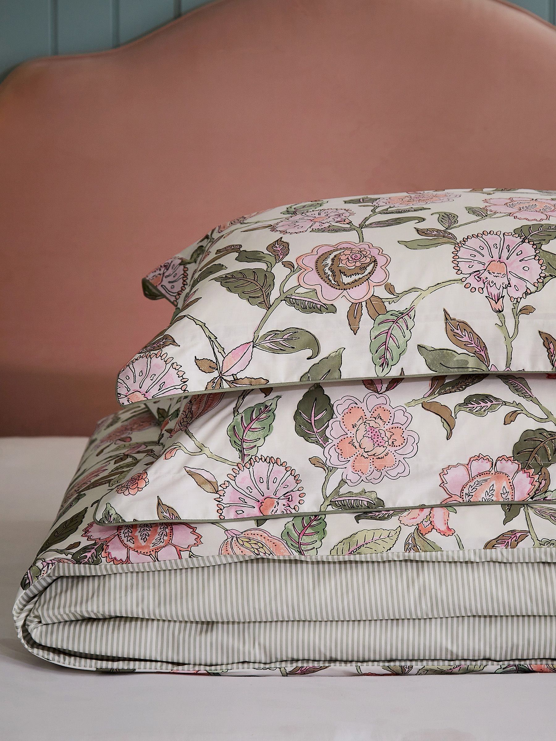 Juliette Floral Green 100% Cotton Bedding Set - Image 3 of 5