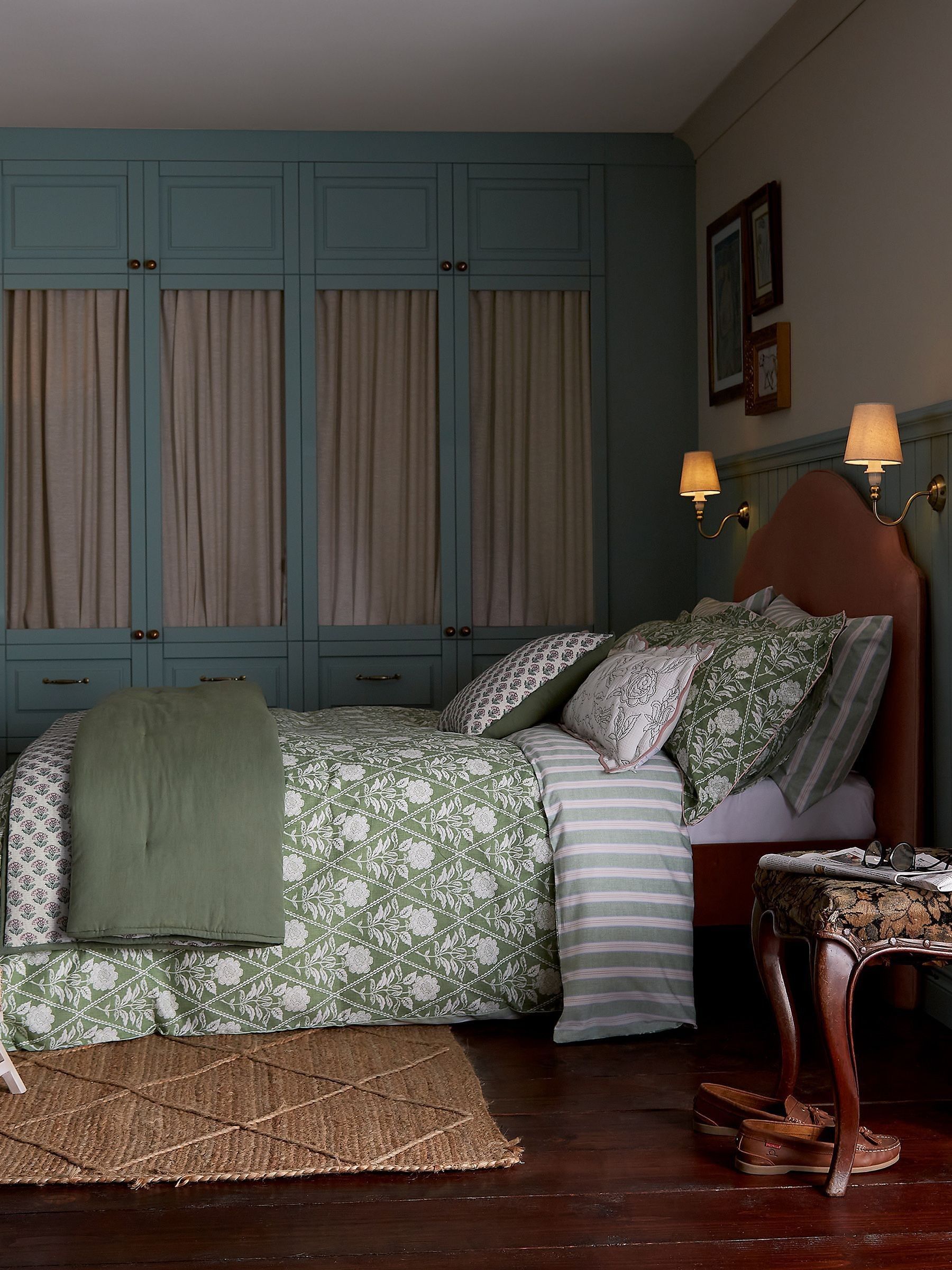 Juliette Stamp Green 100% Cotton Bedding Set - Image 6 of 6