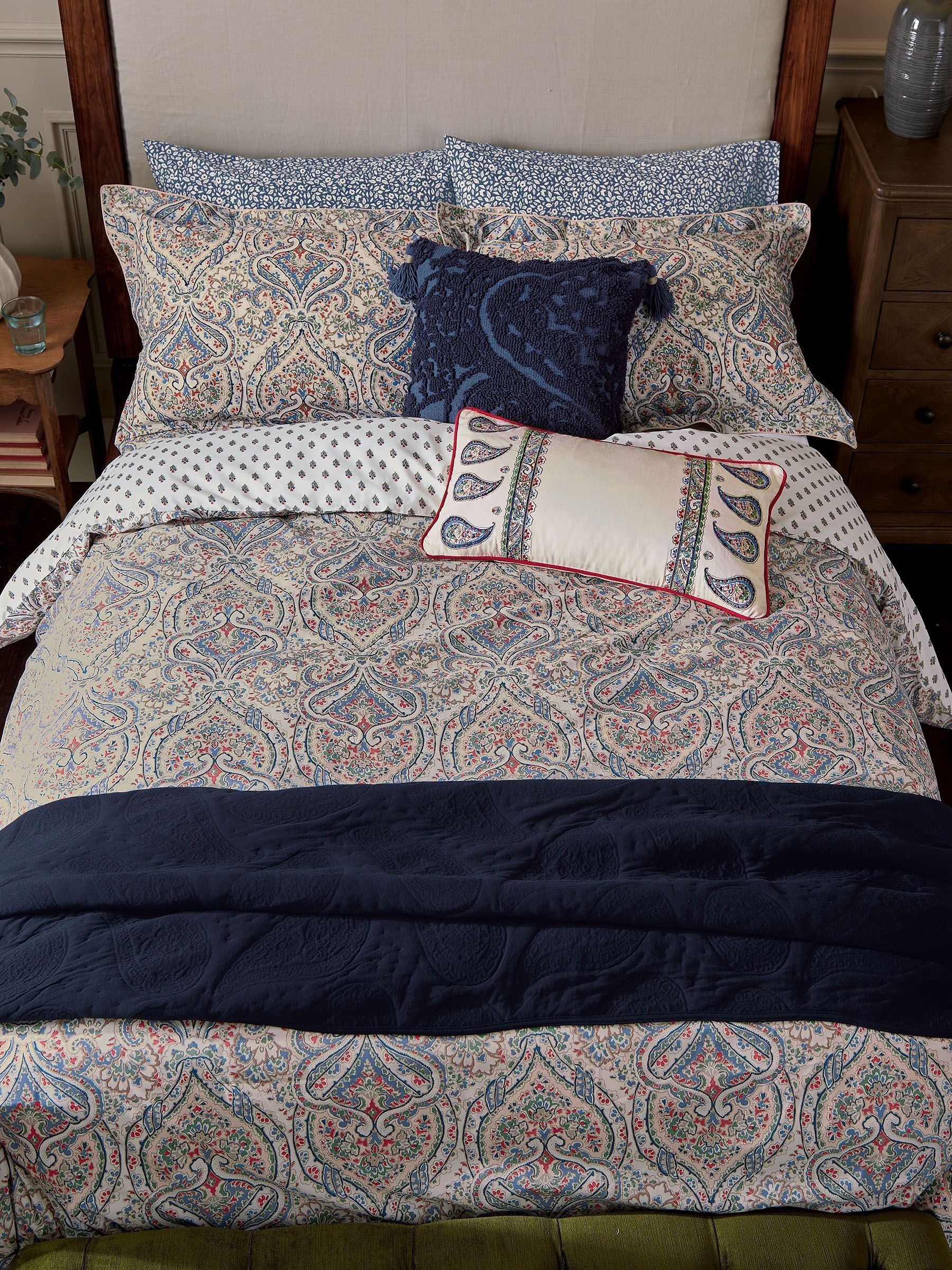 Paisley Blue 100% Cotton Bedding Set - Image 2 of 6