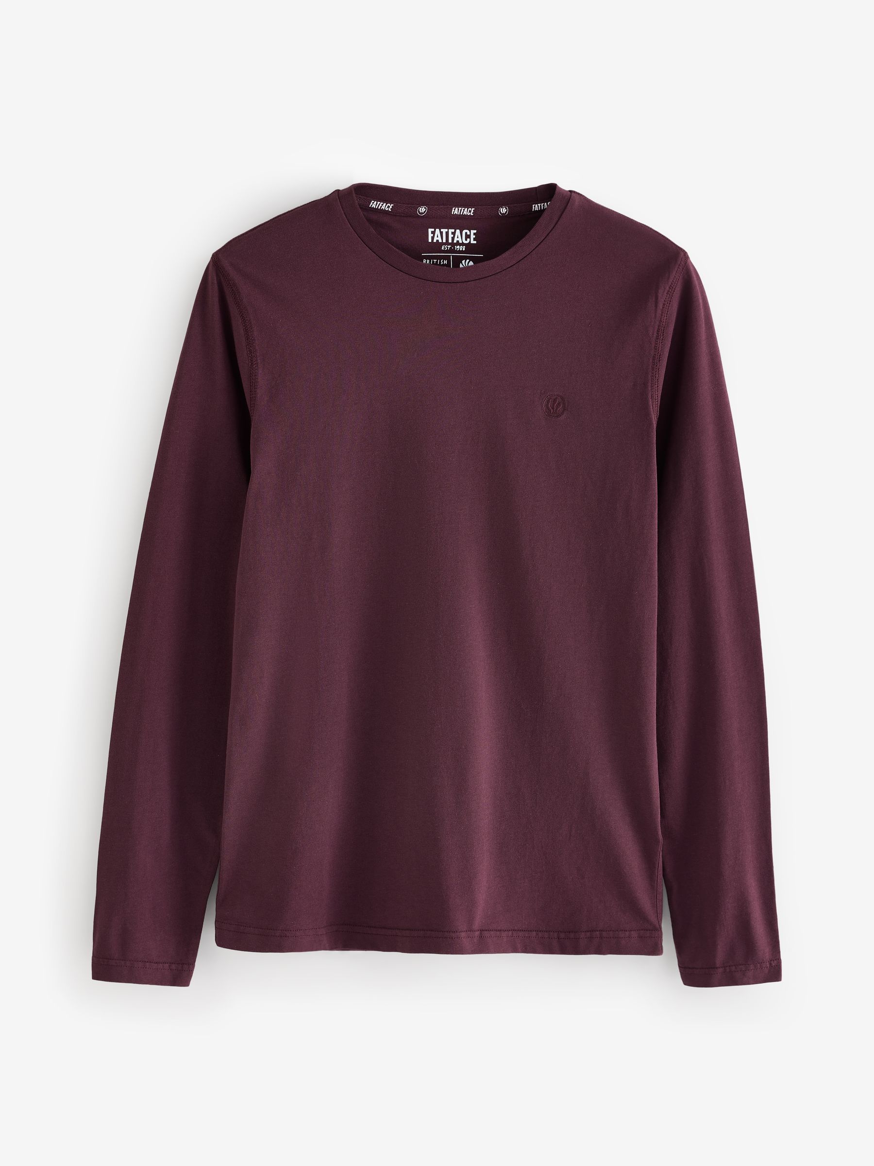 Burgundy Red Long Sleeve 100% Cotton T-Shirts 3 Pack - Image 3 of 9