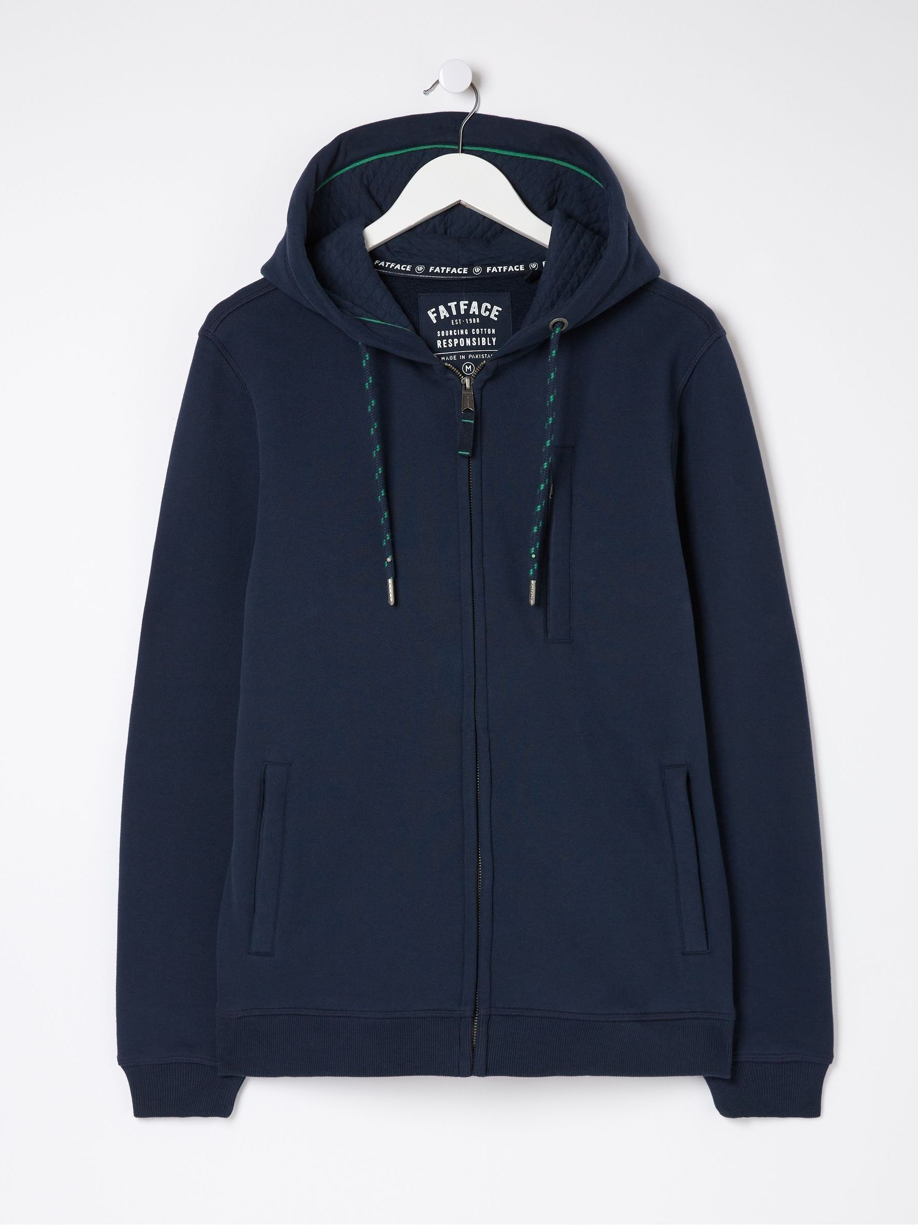 Brooke Blue Zip Through 100% Cotton Hoodie - Image 1 of 1
