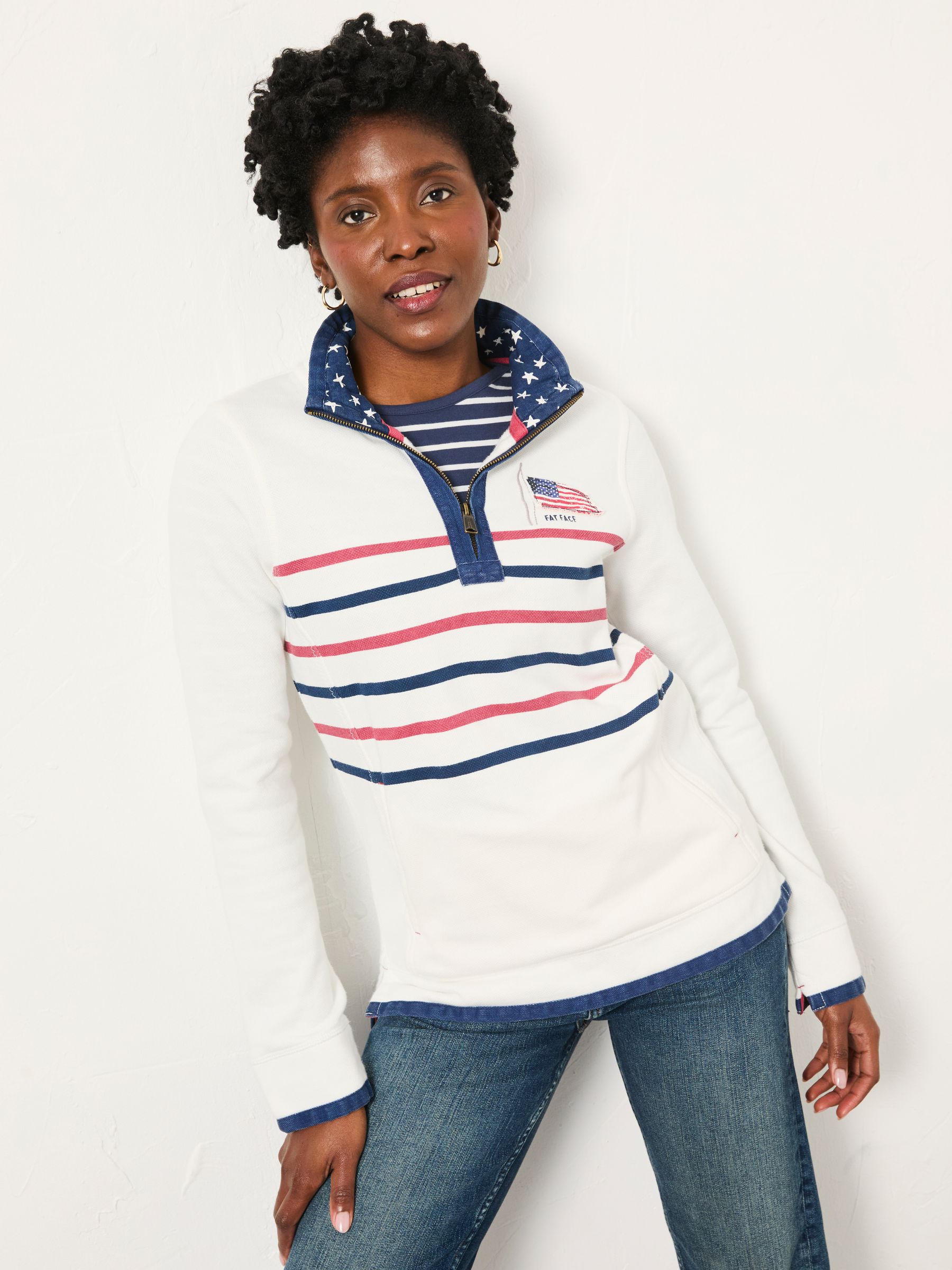 Airlie Ecru USA Sweat Top FatFace USA