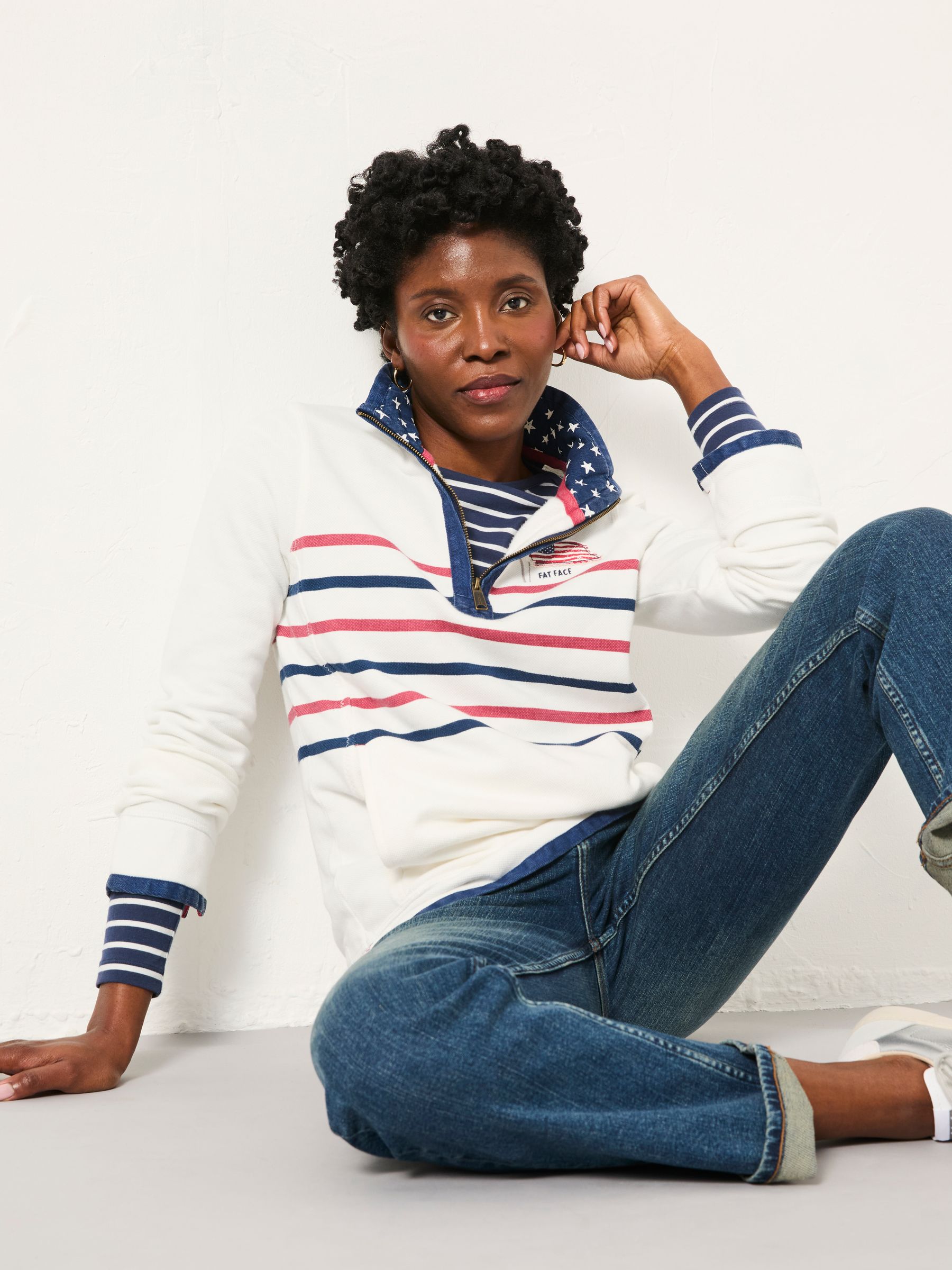 Airlie Ecru USA Sweat Top - Image 5 of 6