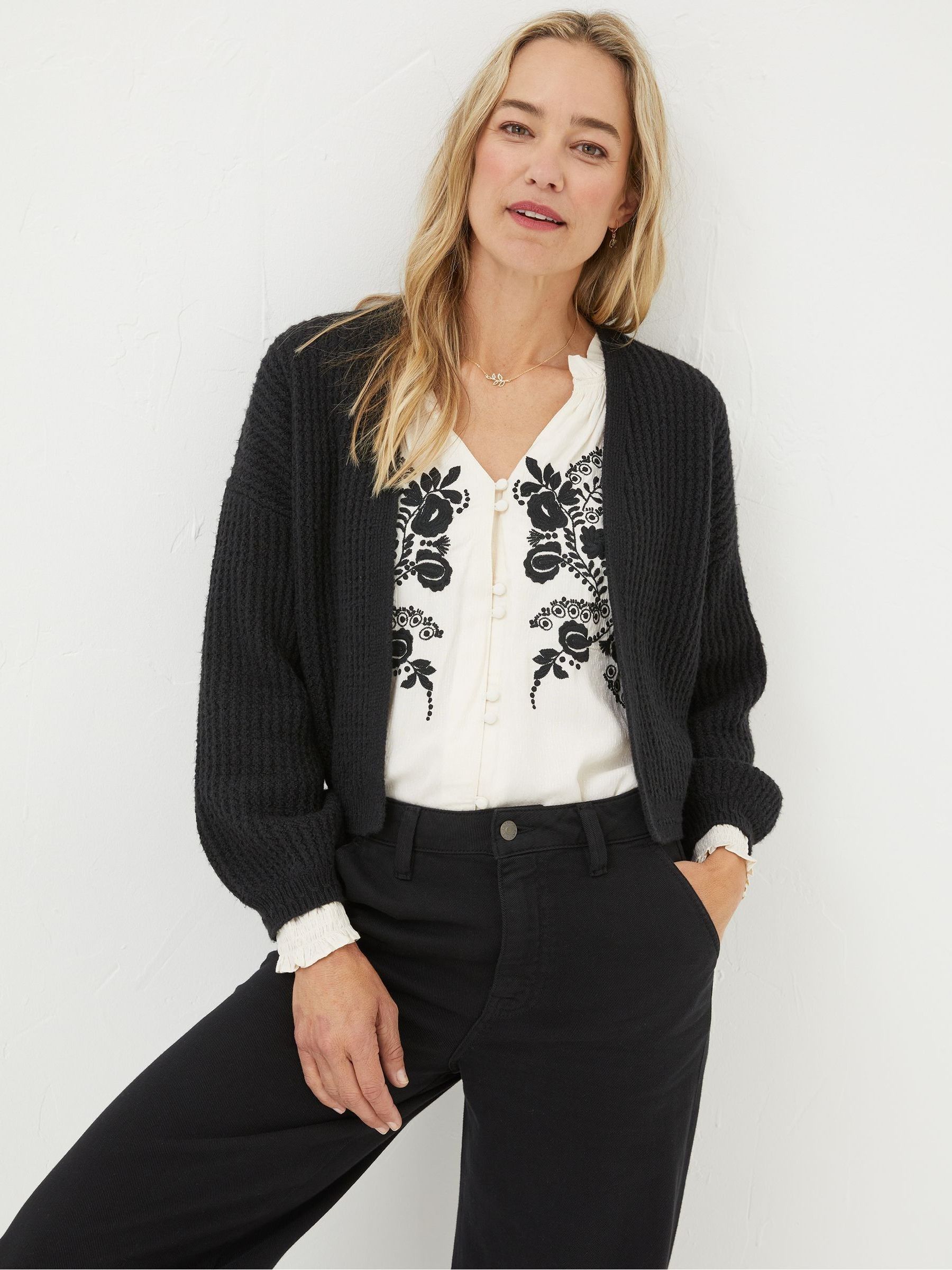 Anna Black Short Cardigan - Image 1 of 5