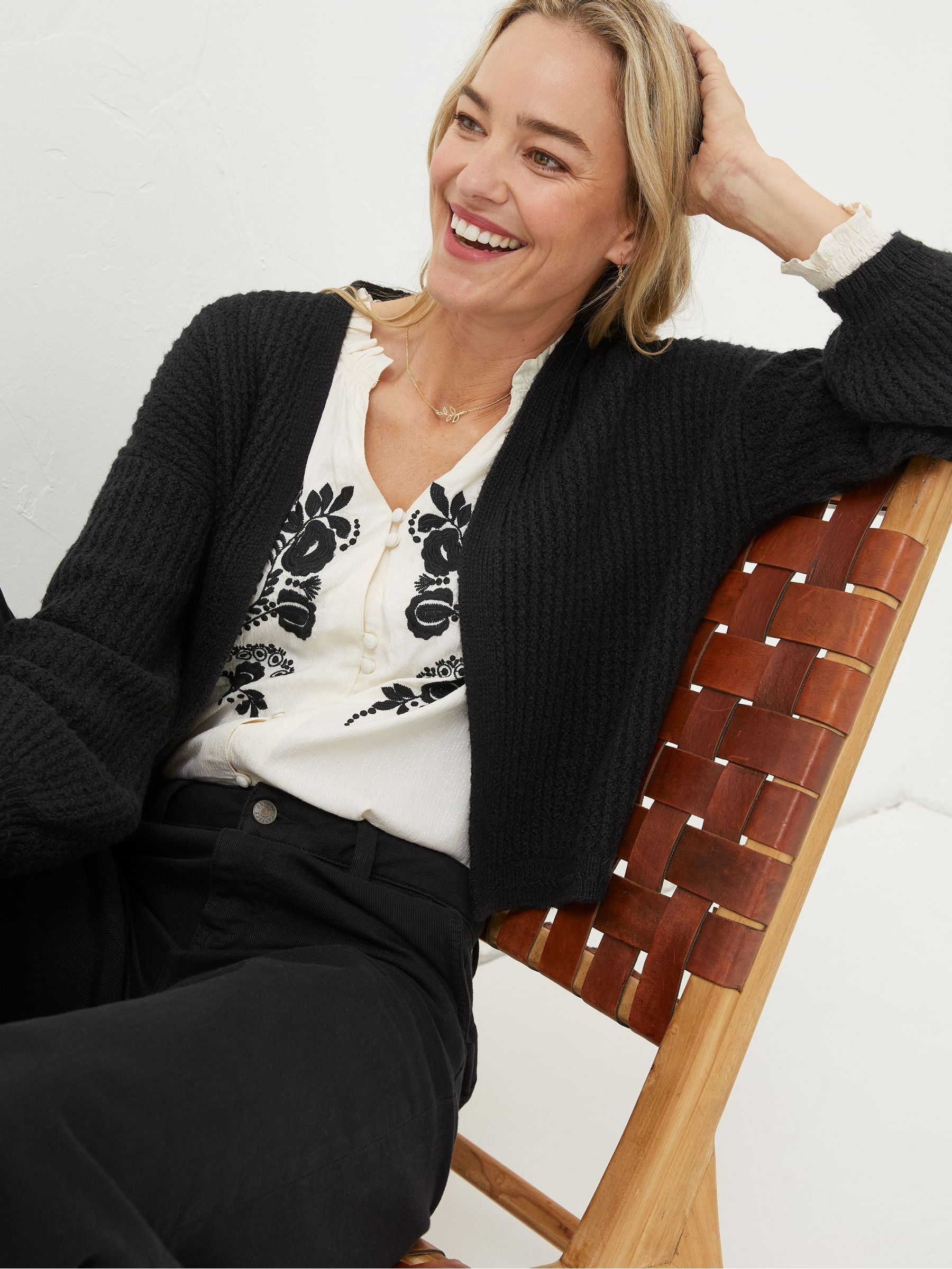 Anna Black Short Cardigan - Image 3 of 5