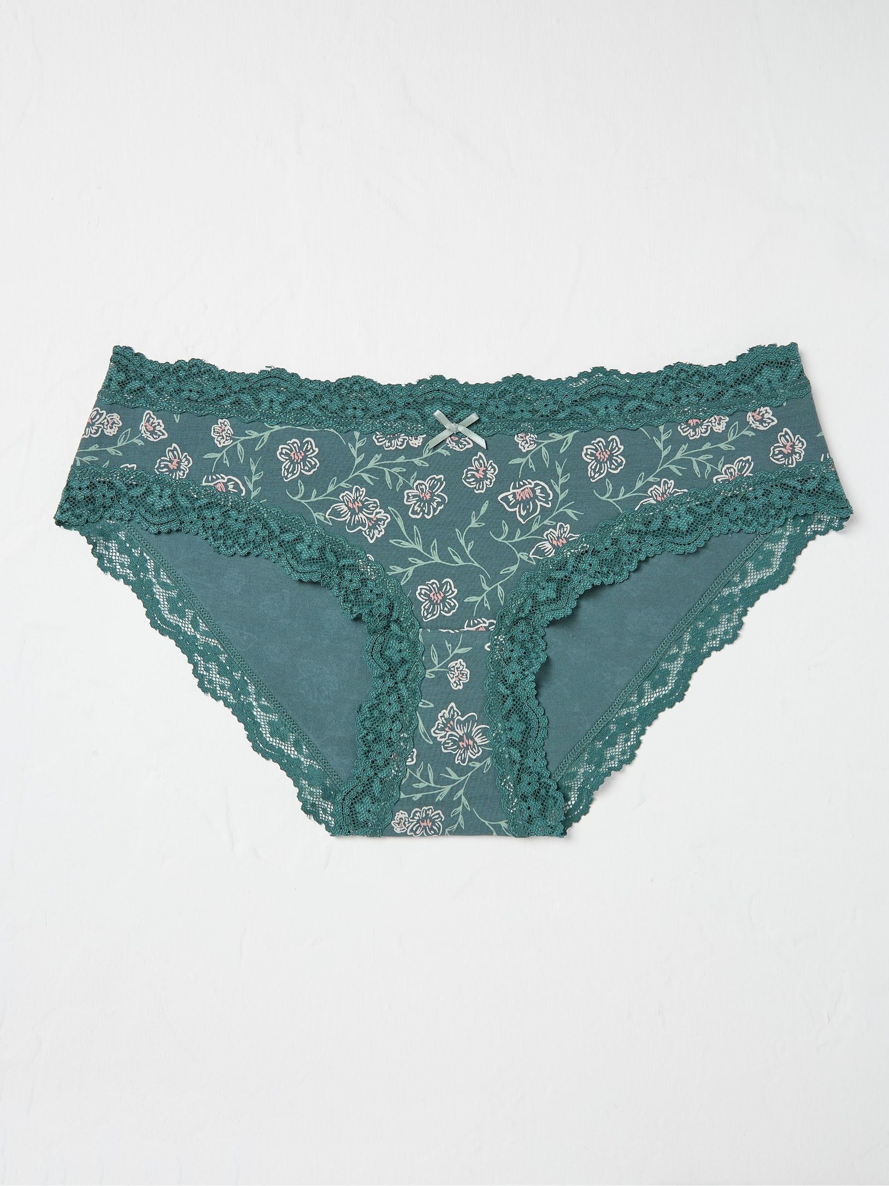 Esme Green Floral Short Knickers - Image 1 of 2