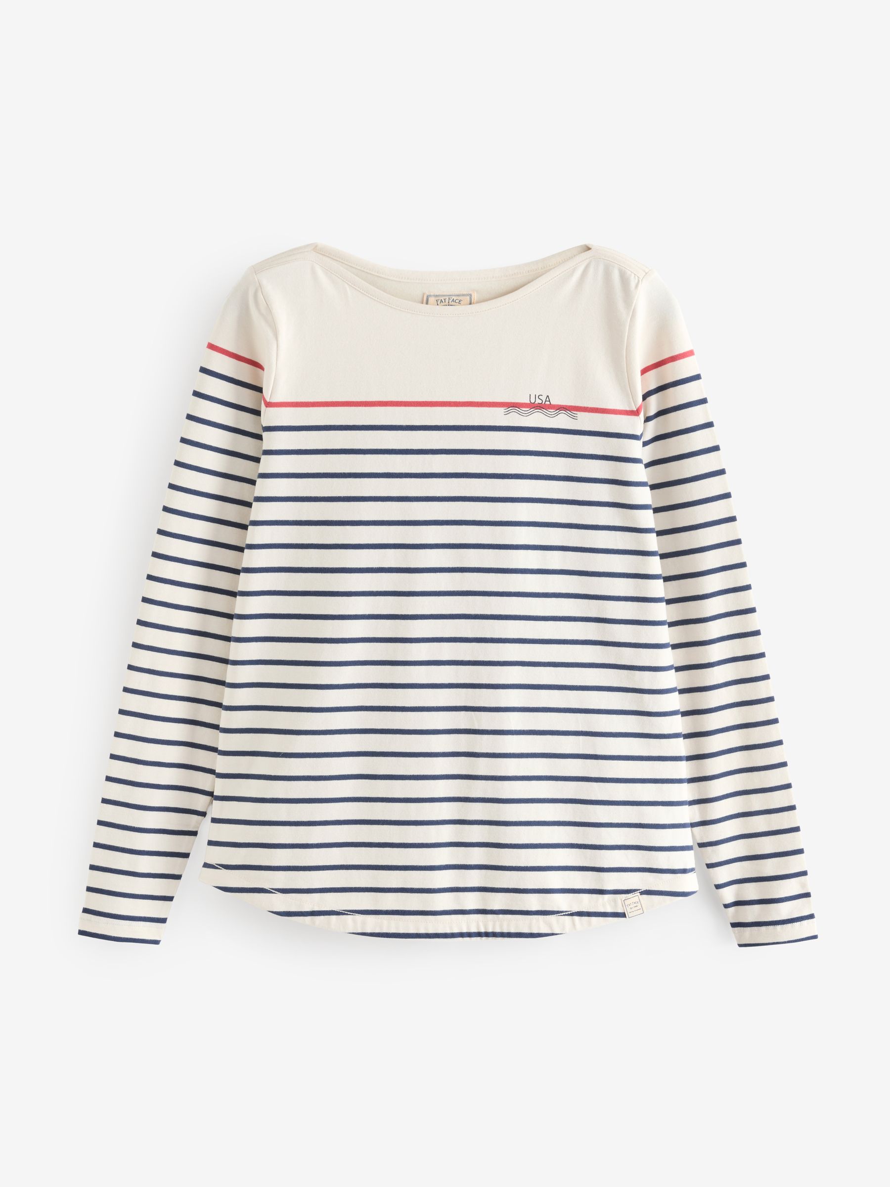 Cream Ivory Usa Breton T-Shirt - Image 1 of 1
