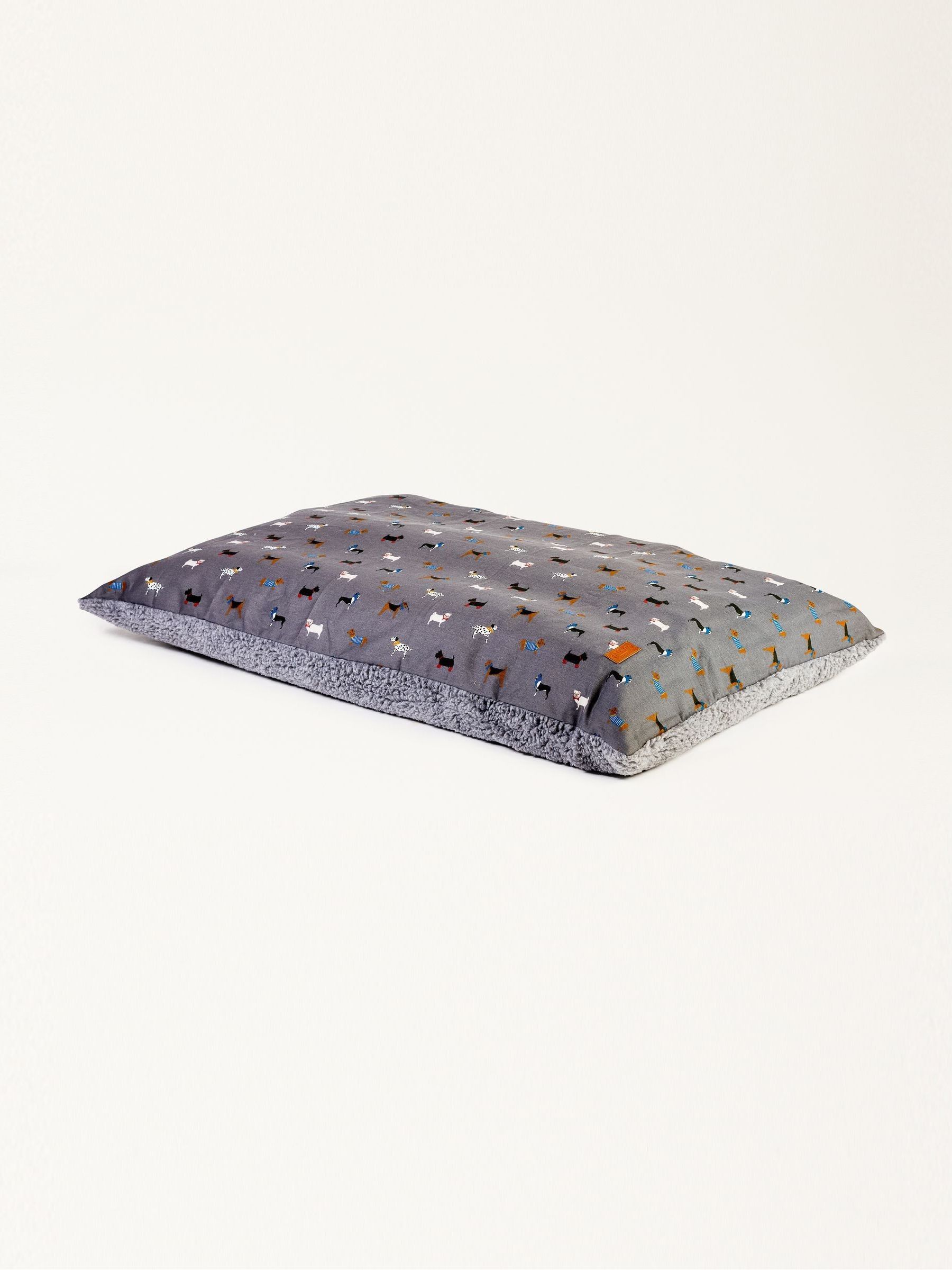 Grey 100% Cotton 87cmx138cm Marching Dogs Cushion Pet Bed - Image 1 of 1