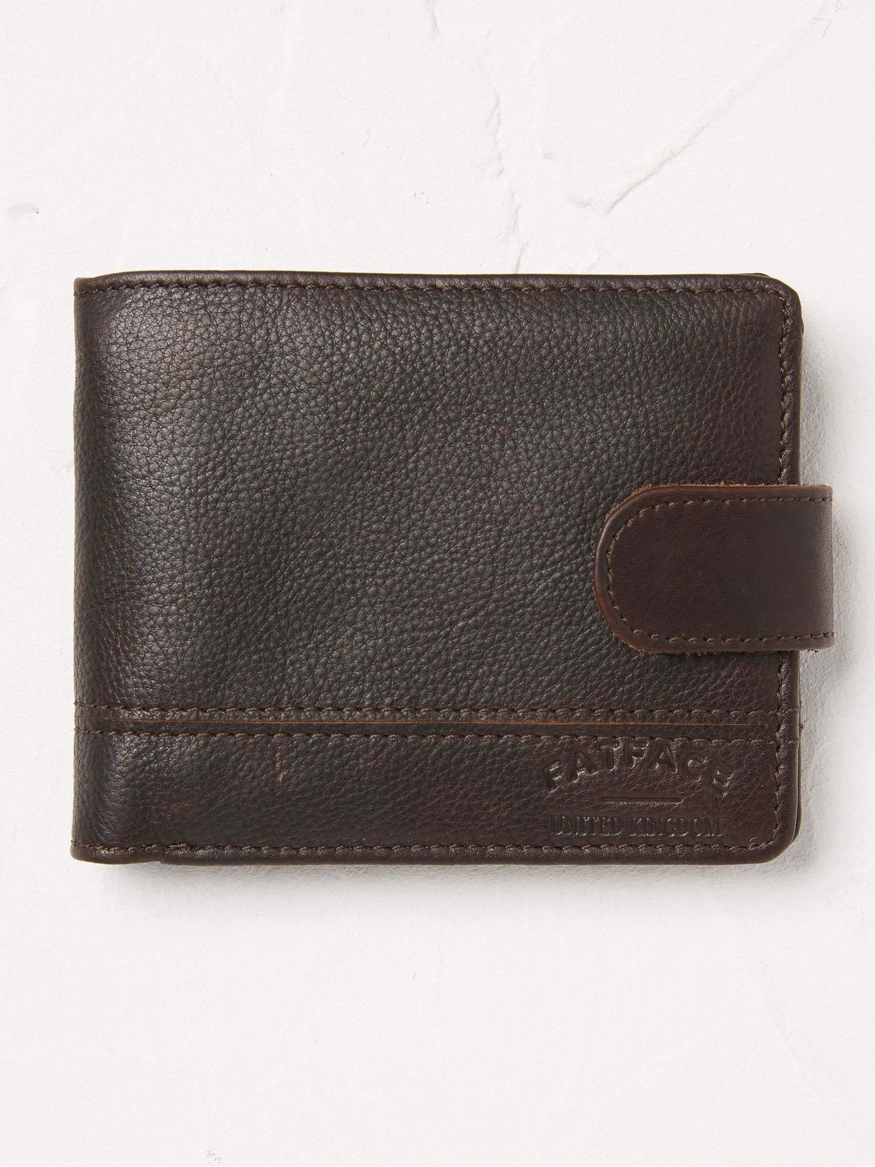 Chocolate Brown Seamed Leather Wallet - Image 1 of 1 Chocolate Brown Seamed Leather Wallet - Image 1 of 1