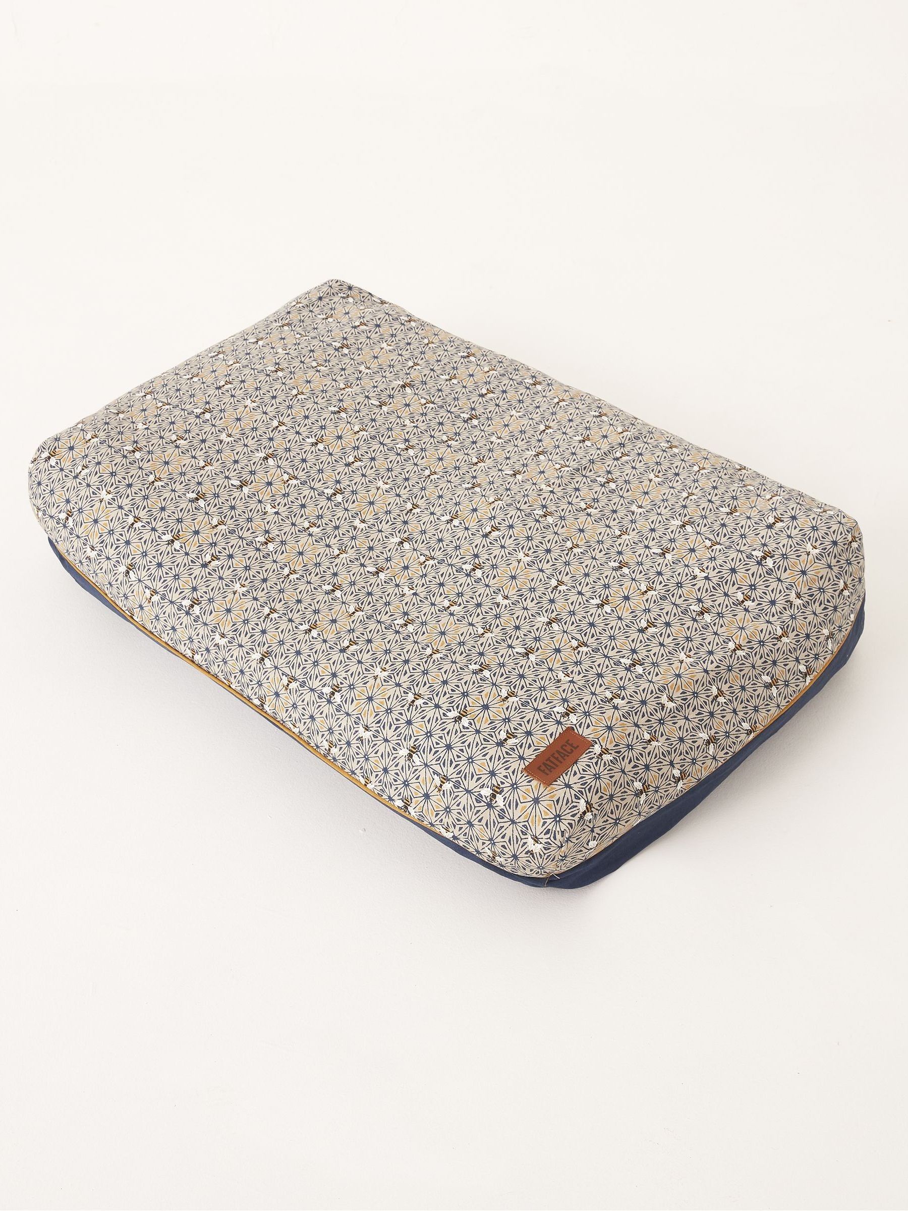 Grey 100% Cotton 71cmx98cm Bee Geo Cushion Pet Bed - Image 1 of 1 Grey 100% Cotton 71cmx98cm Bee Geo Cushion Pet Bed - Image 1 of 1