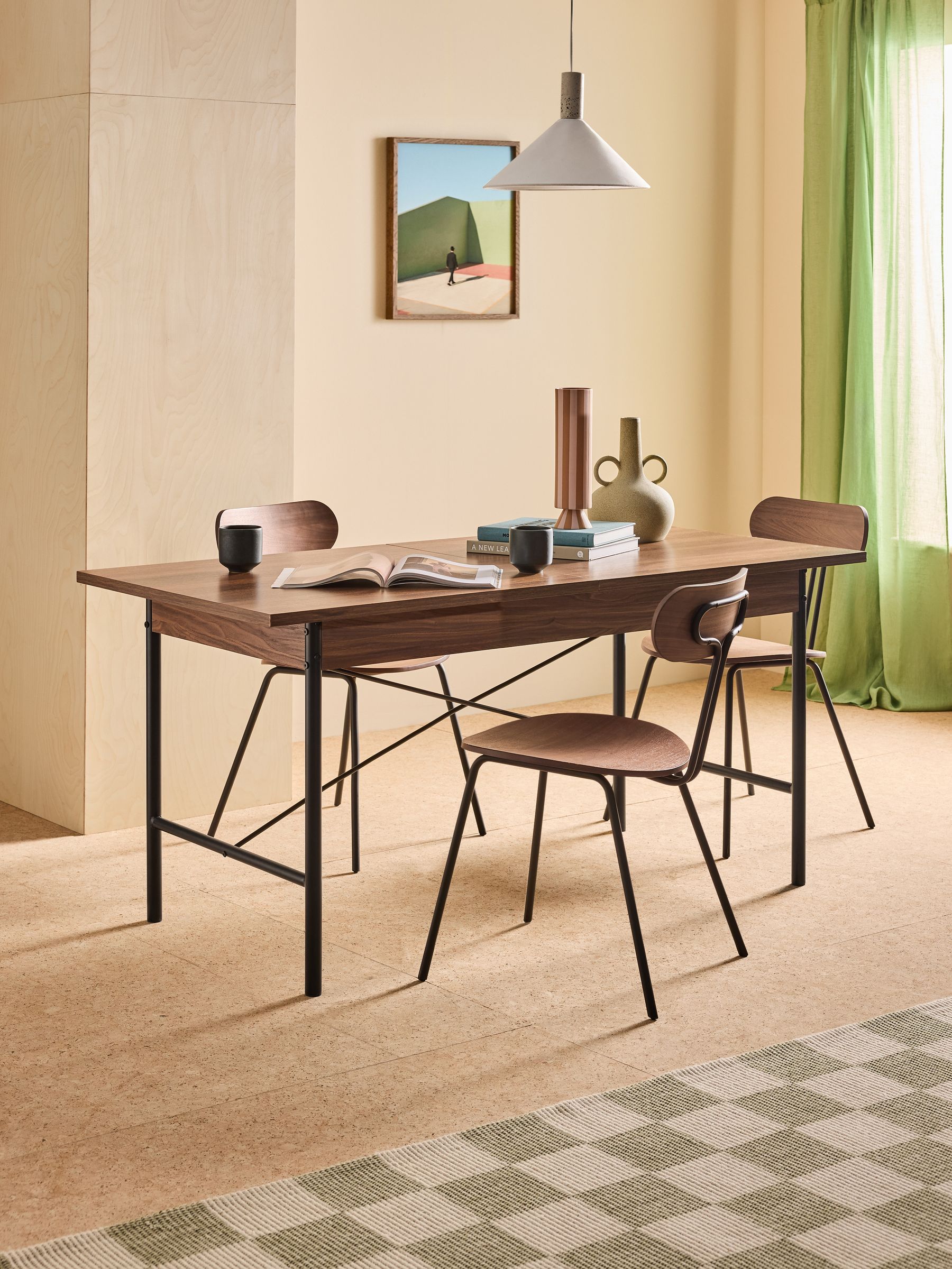 Blaze 6 To 8 Seater Rectangular Dining Table in Dark Walnut Effect - Image 2 of 6