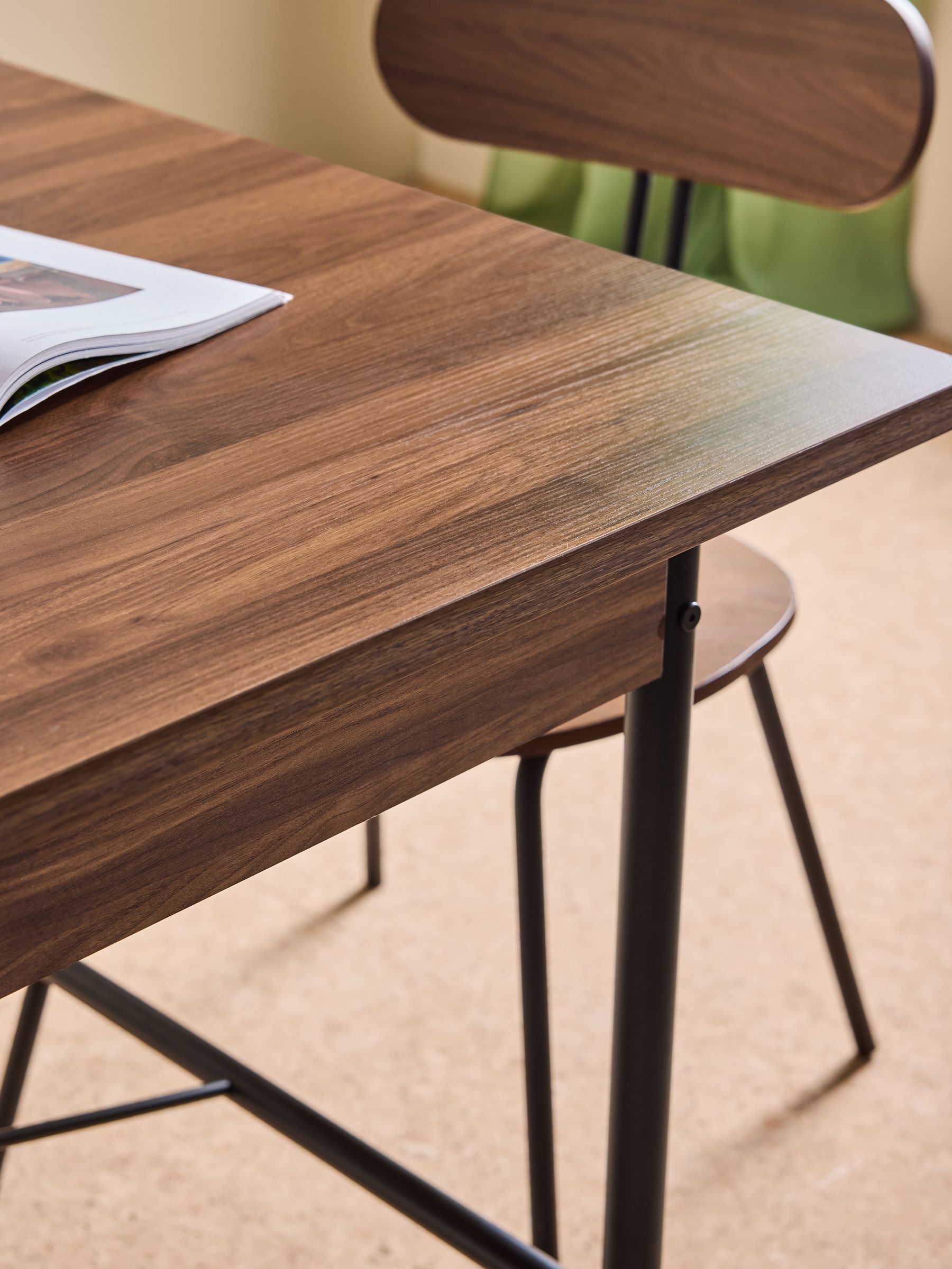 Blaze 6 To 8 Seater Rectangular Dining Table in Dark Walnut Effect - Image 3 of 6