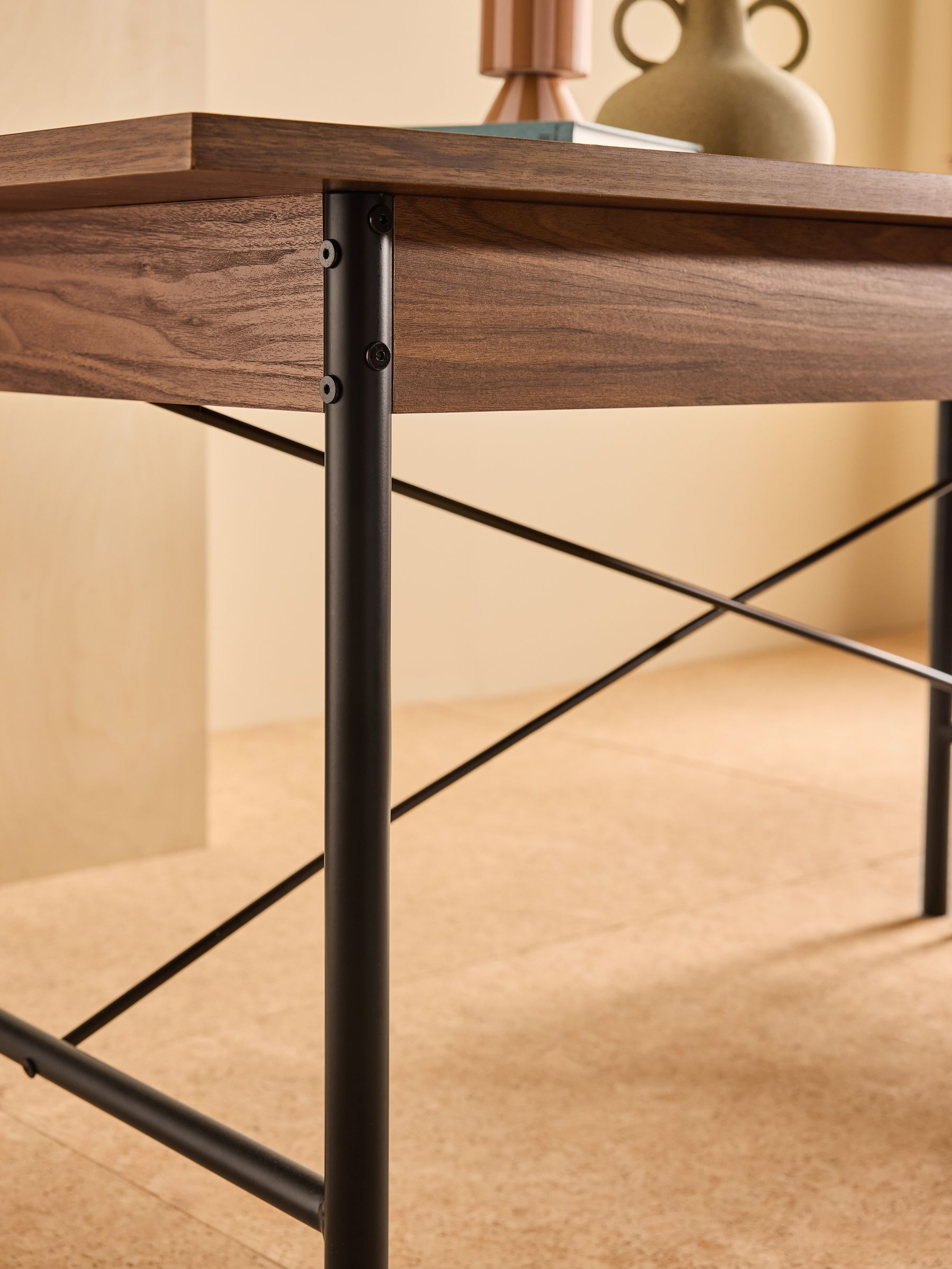 Blaze 6 To 8 Seater Rectangular Dining Table in Dark Walnut Effect - Image 4 of 6