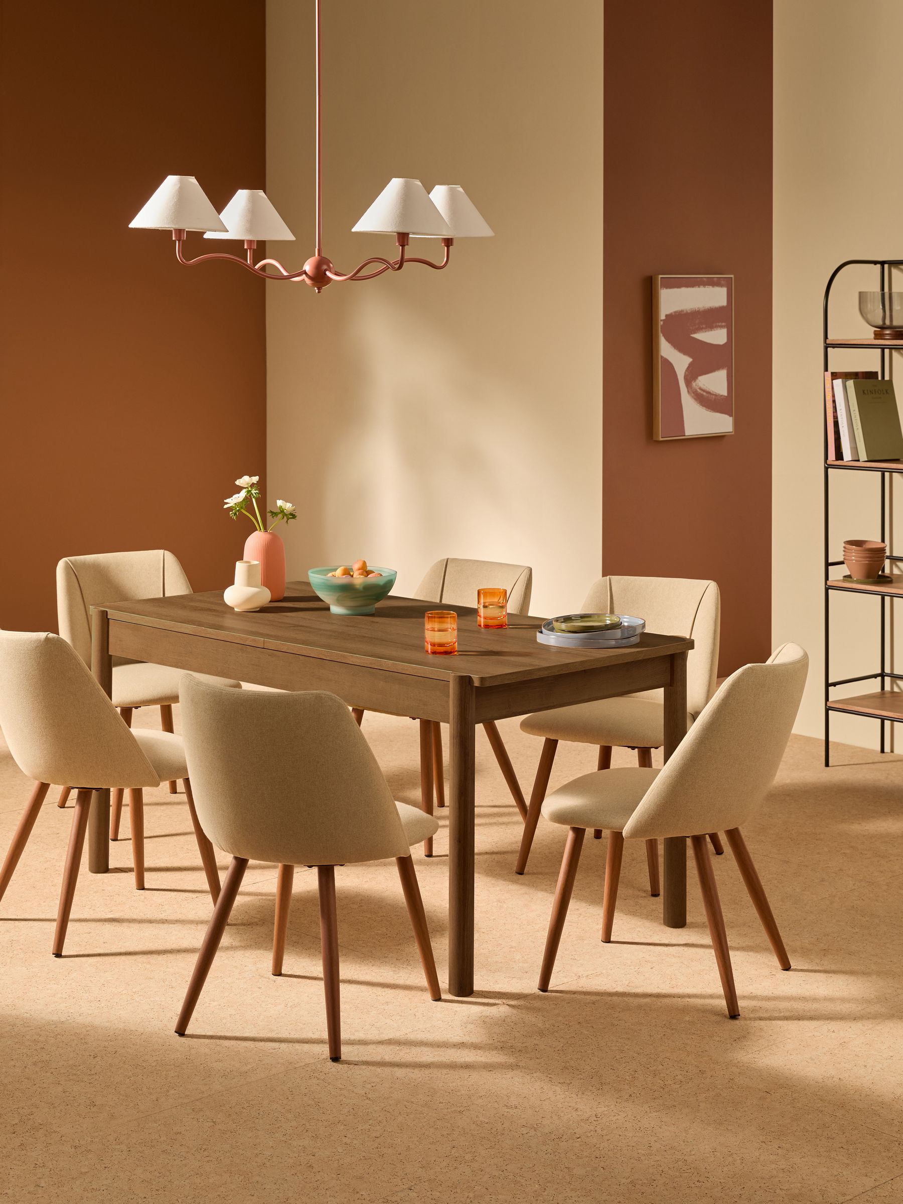 Pavia 6 to 8 Seater Extending Dining Table in Dark Natural Oak Effect - Image 1 of 7