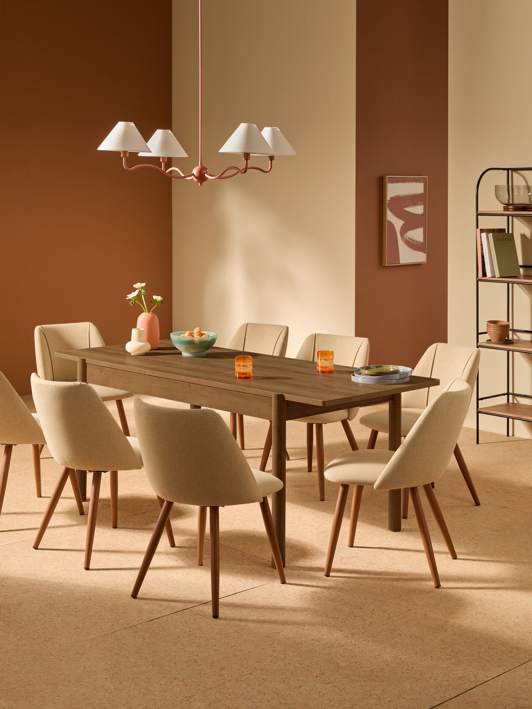 Pavia 6 to 8 Seater Extending Dining Table in Dark Natural Oak Effect - Image 2 of 7