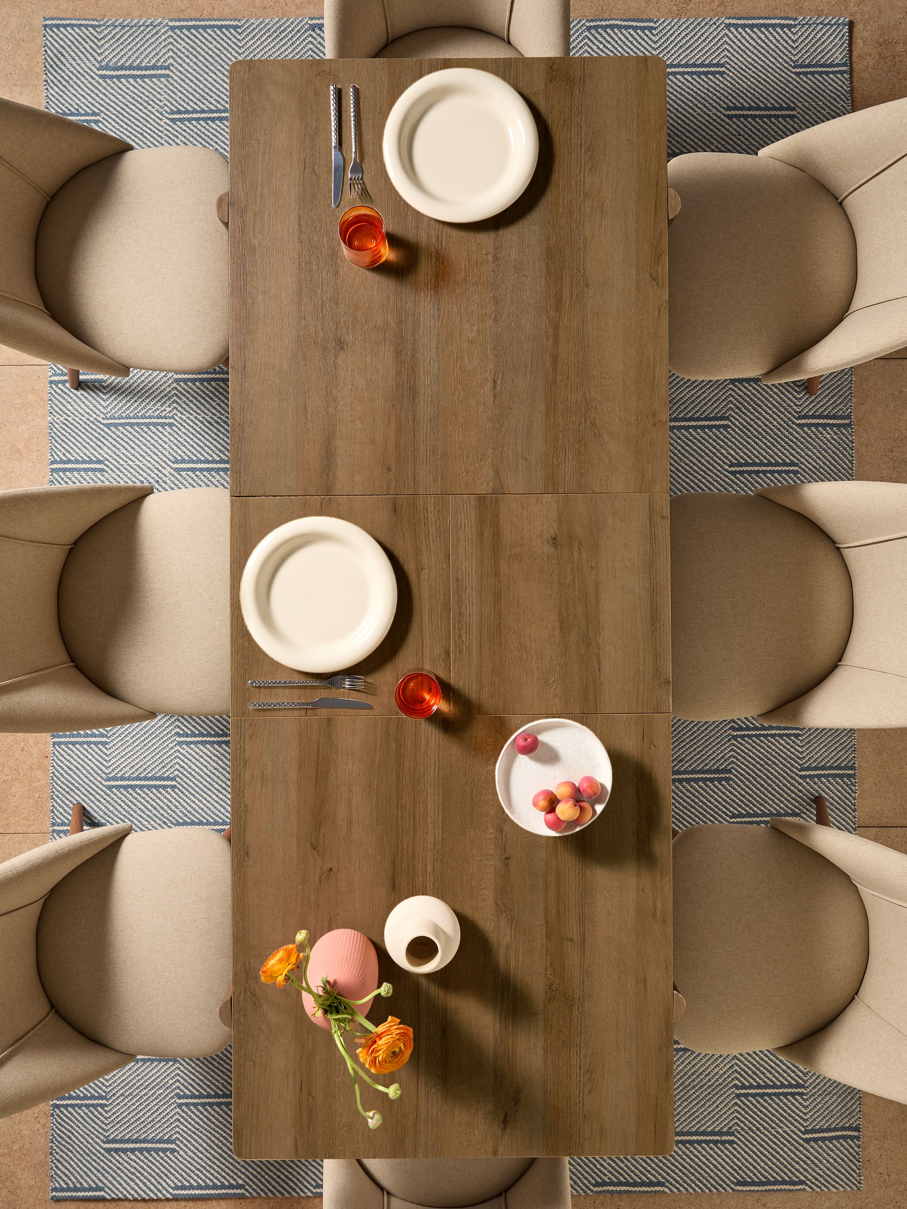 Pavia 6 to 8 Seater Extending Dining Table in Dark Natural Oak Effect - Image 3 of 7