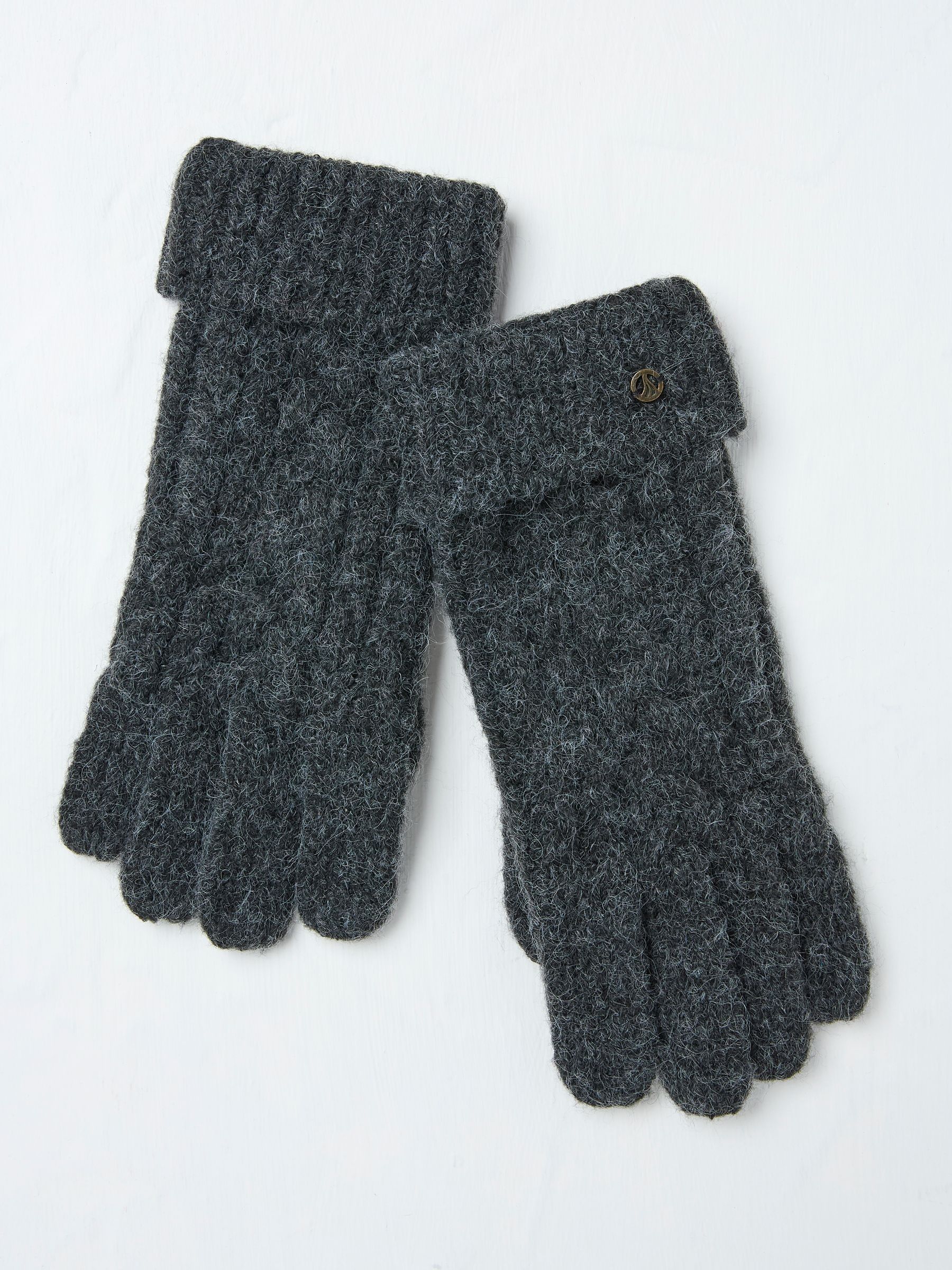 Charcoal Grey Cable Knit Gloves - Image 1 of 2