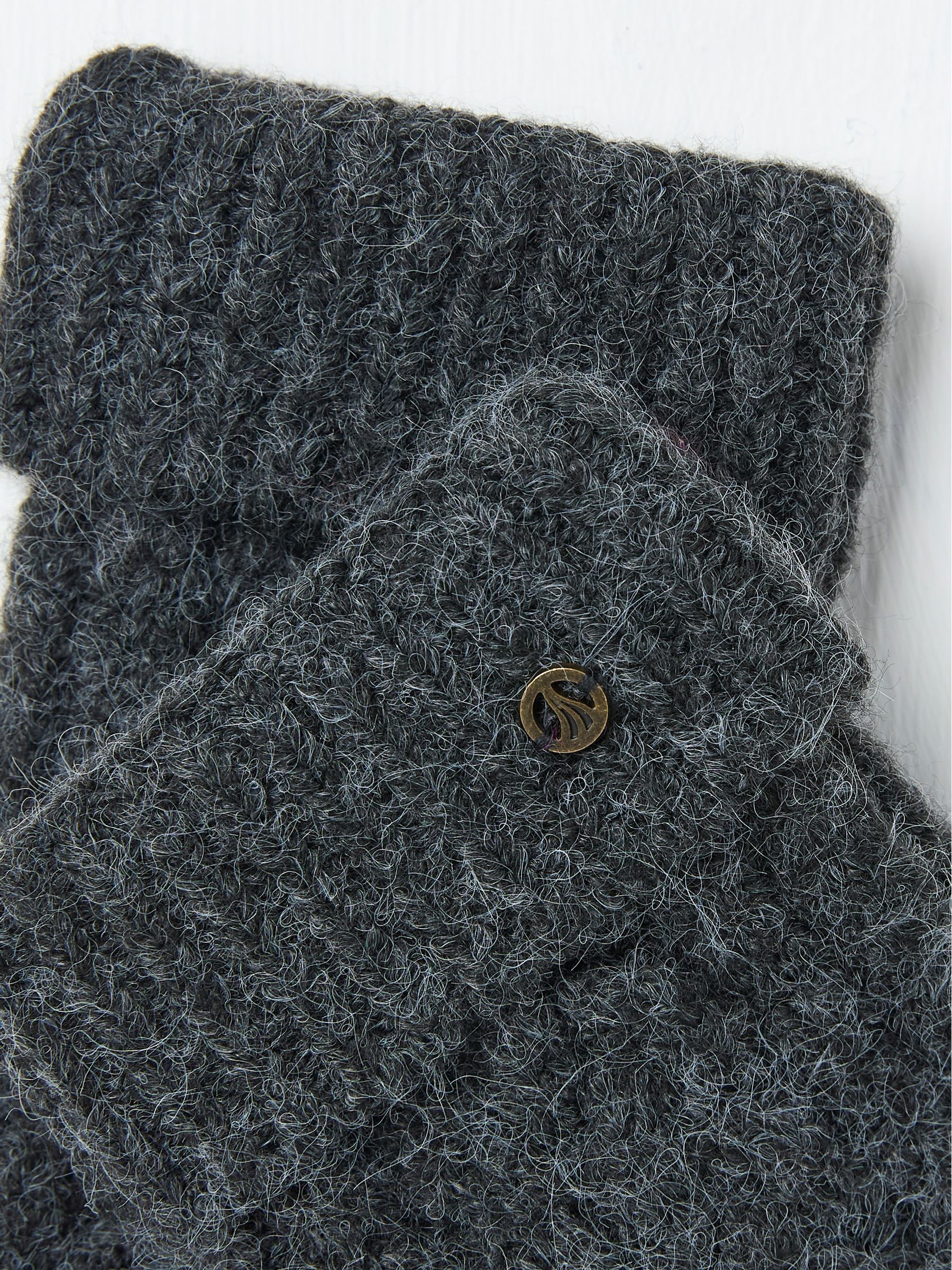 Charcoal Grey Cable Knit Gloves - Image 2 of 2