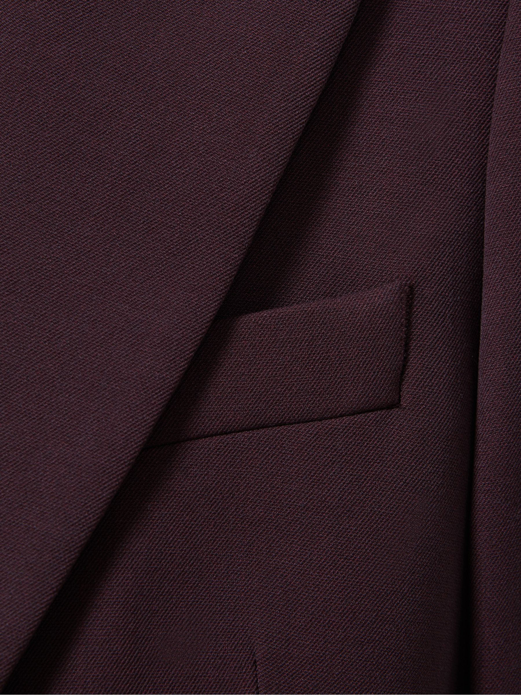 Petite Tailored Single Breasted Suit Blazer in Berry - Image 7 of 8