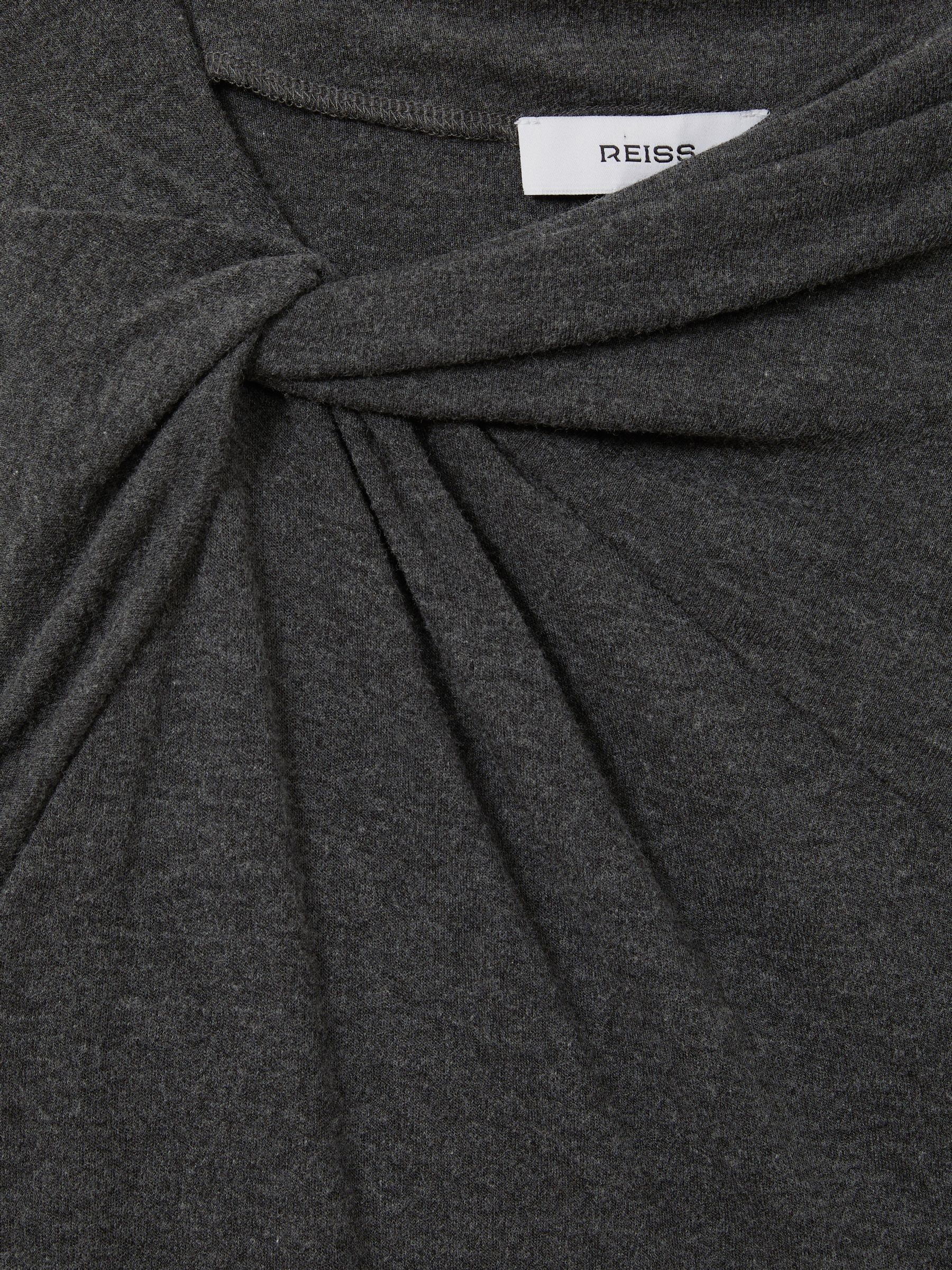 Knitted Twist Detail Mini Dress in Grey - Image 6 of 7