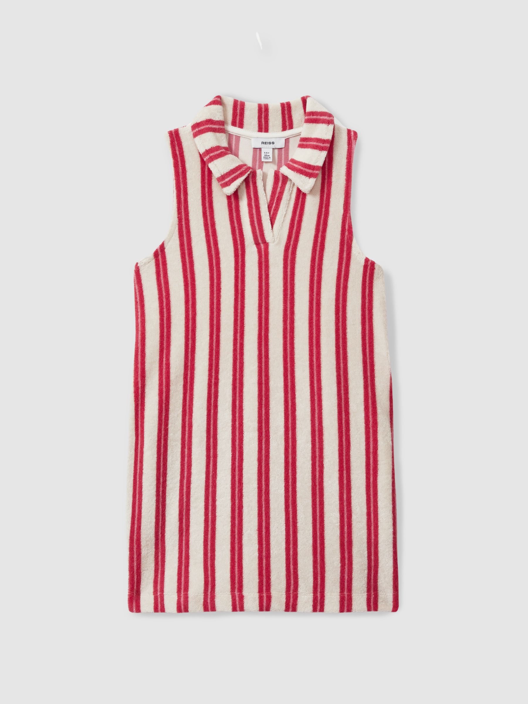 4-9 yrs Towelling Open Collar Dress in Pink - Image 2 of 4