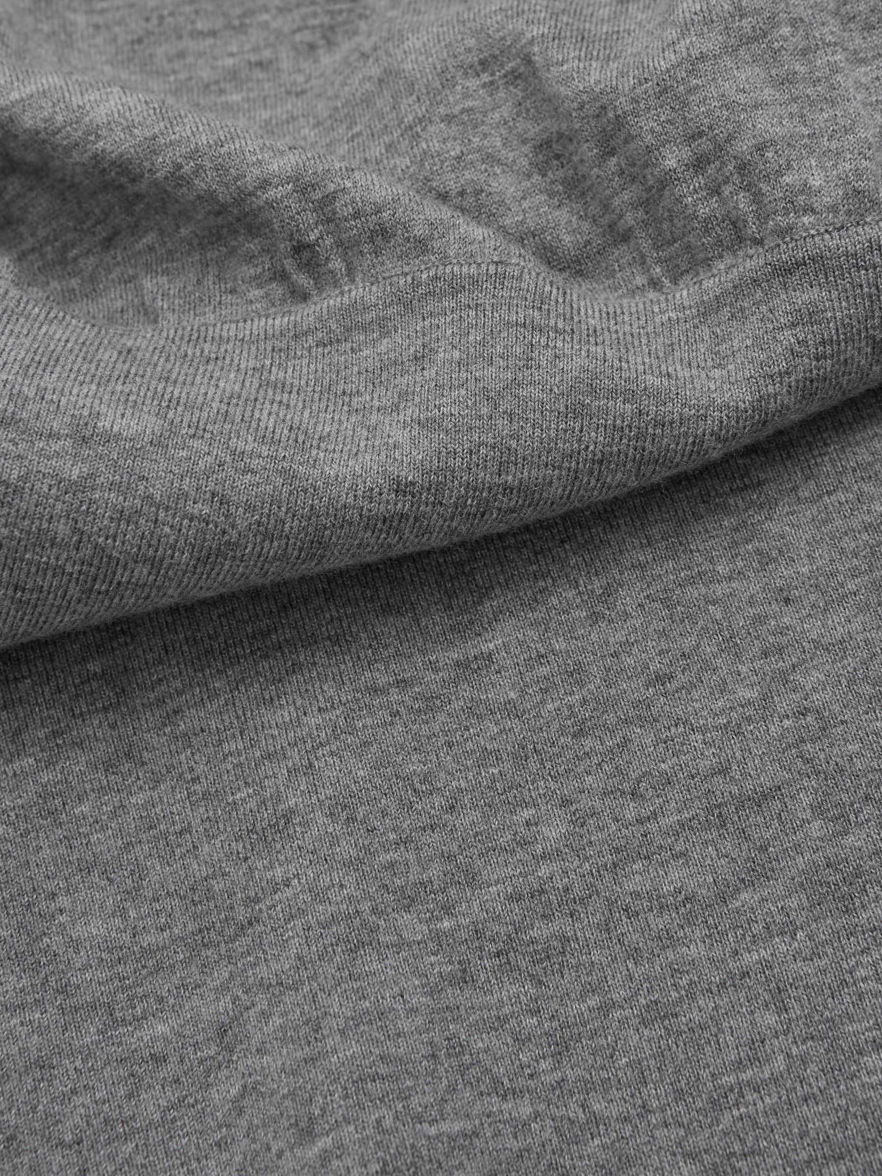 Knitted Wool-Cashmere Blouson Top Midi Dress in Grey - Image 4 of 4