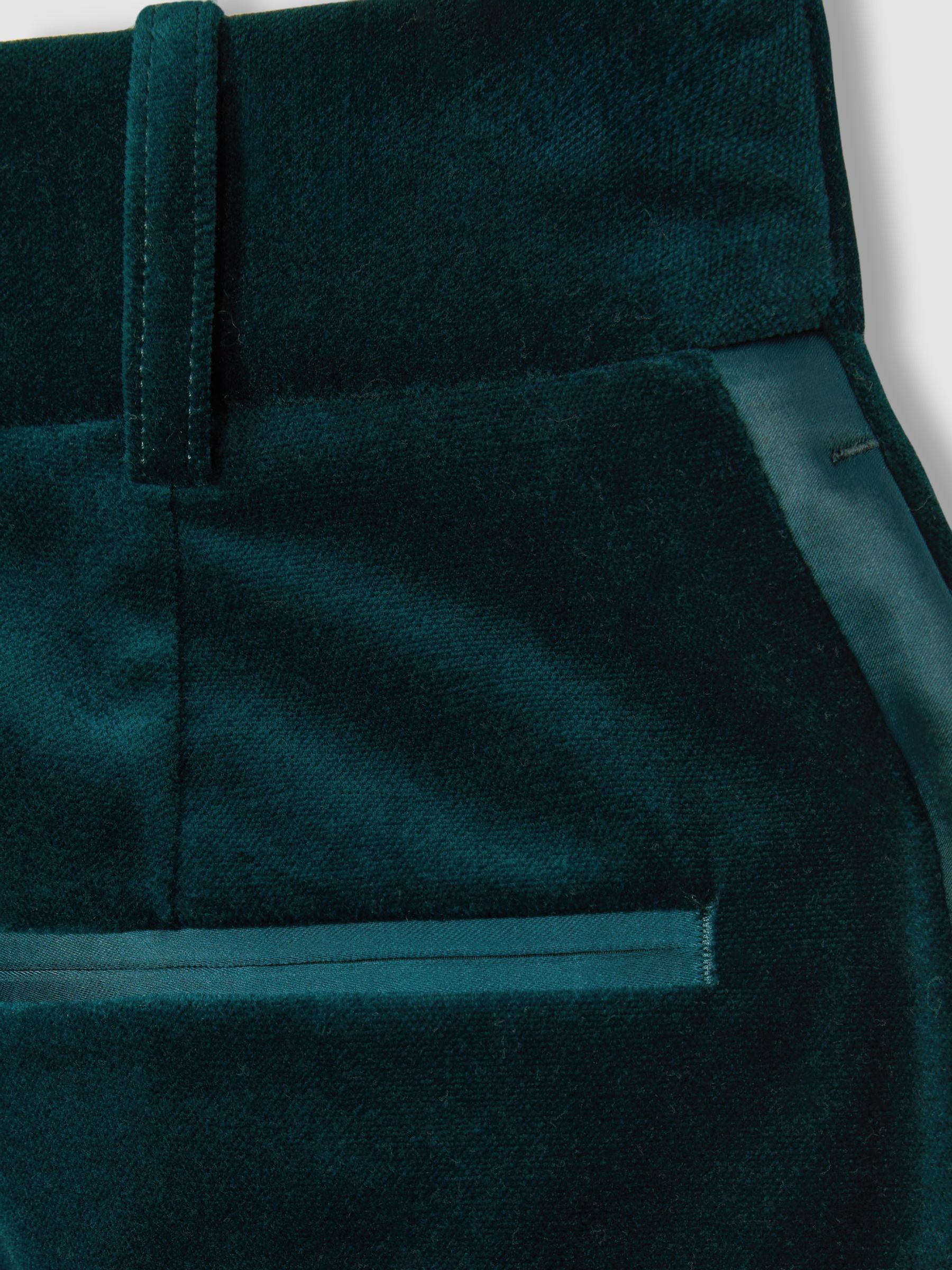 Velvet and Satin Suit Skirt in Teal - Image 6 of 6