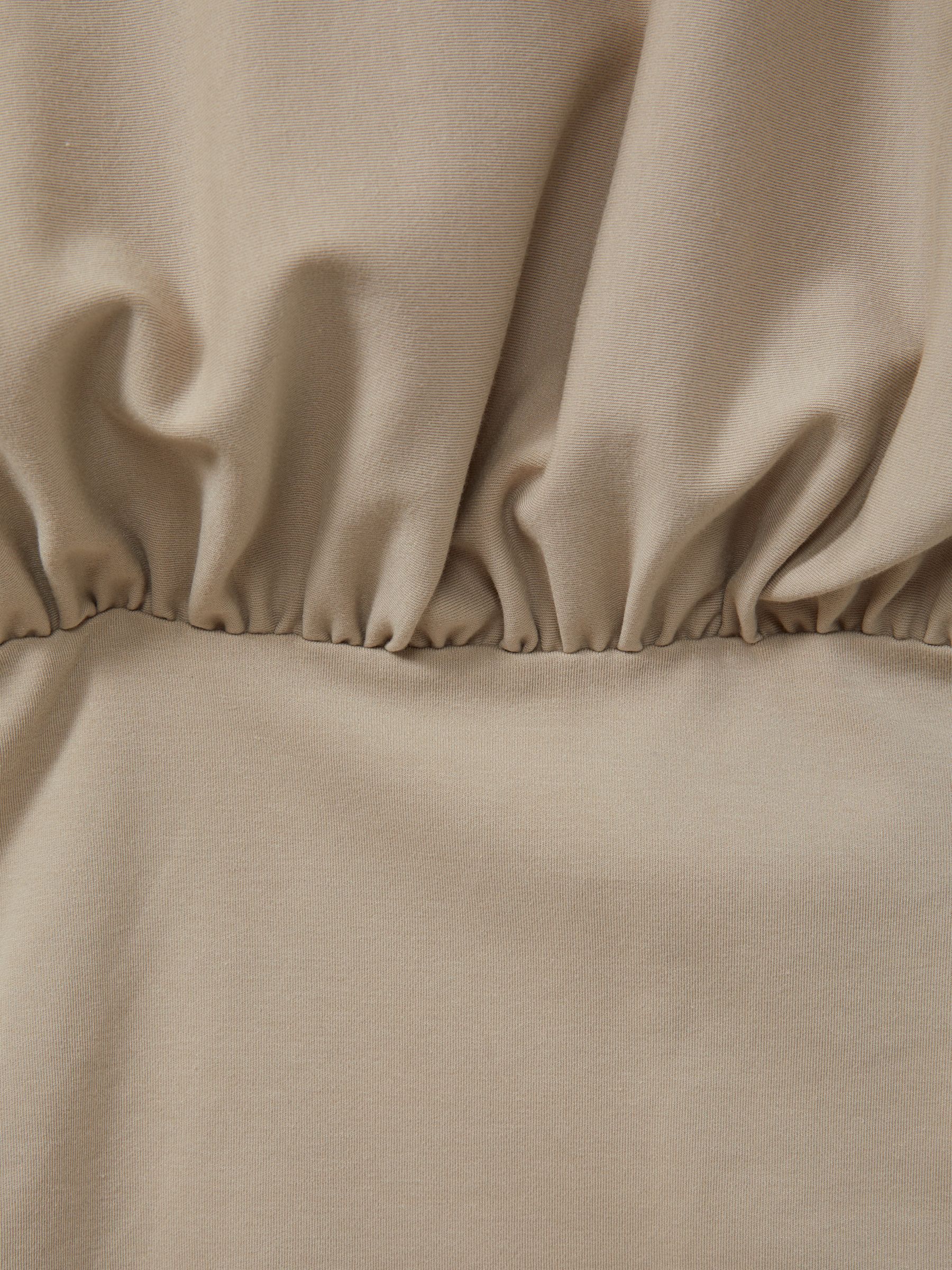 Lorenza Neutral Ruched Jersey Blouson Top Mini Dress - Image 5 of 5