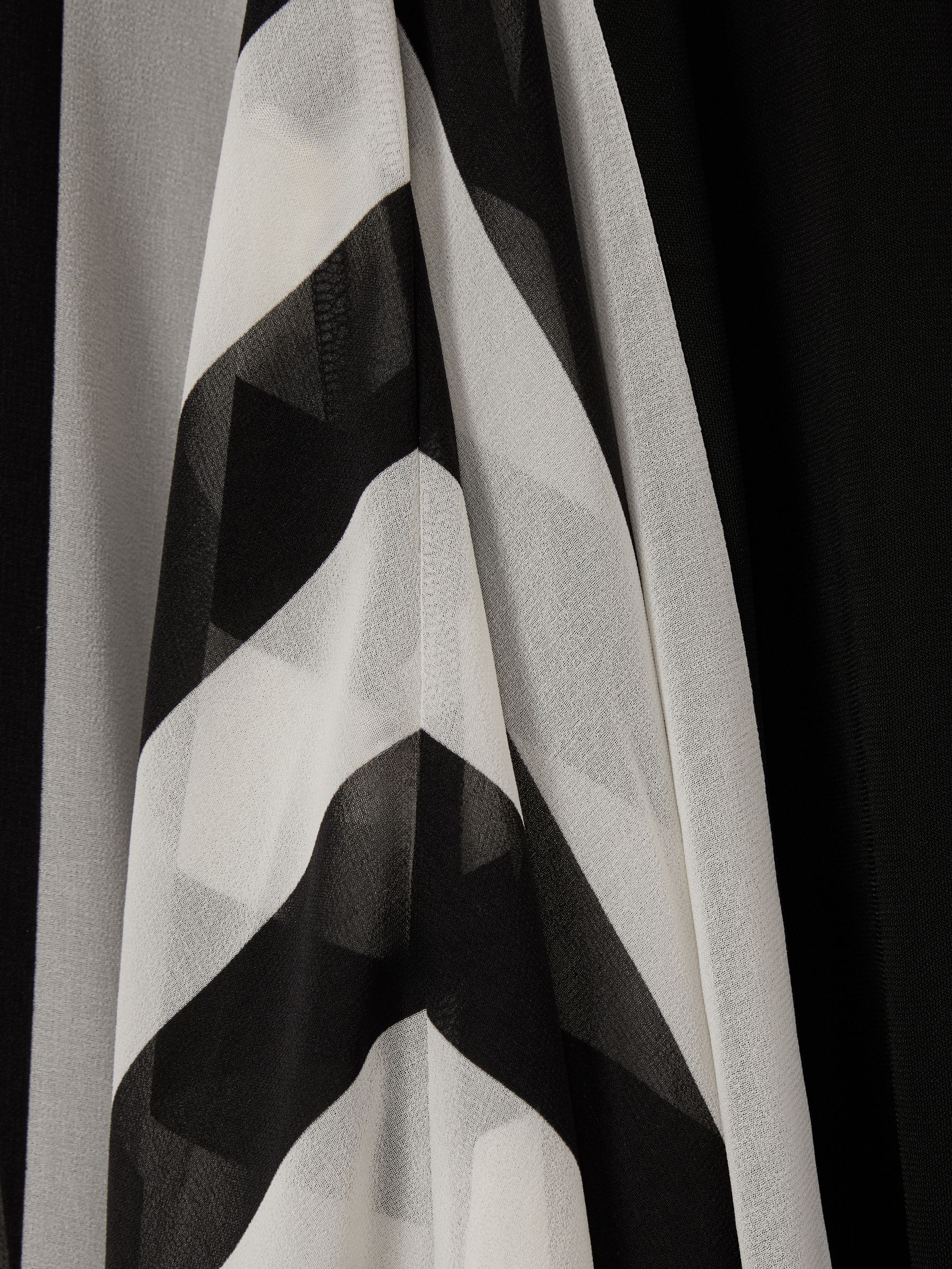 Dita Black/White Jersey Flared Hem Midi Dress - Image 5 of 5