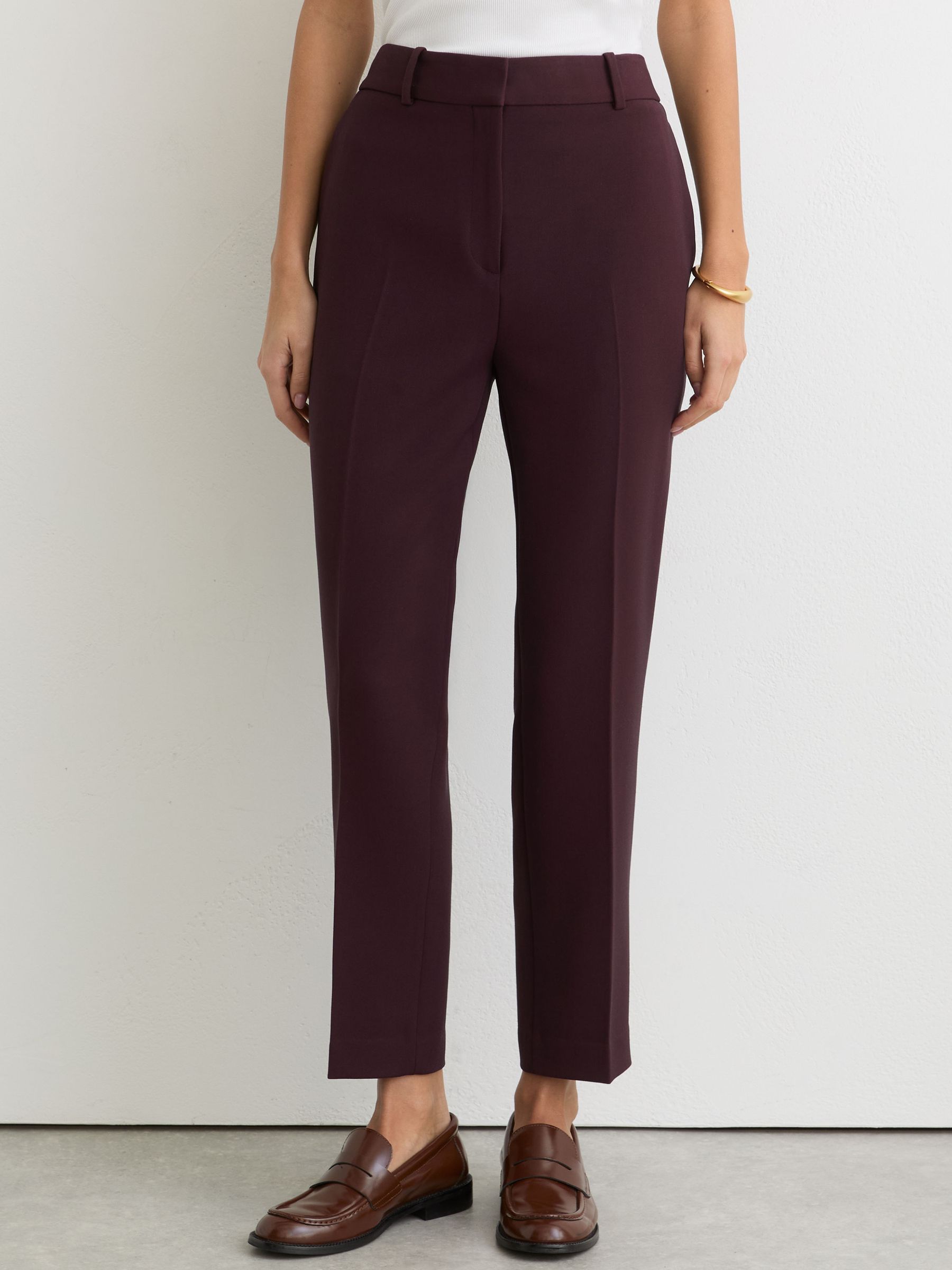 Petite Slim-Fit Suit Trousers in Berry - image 3