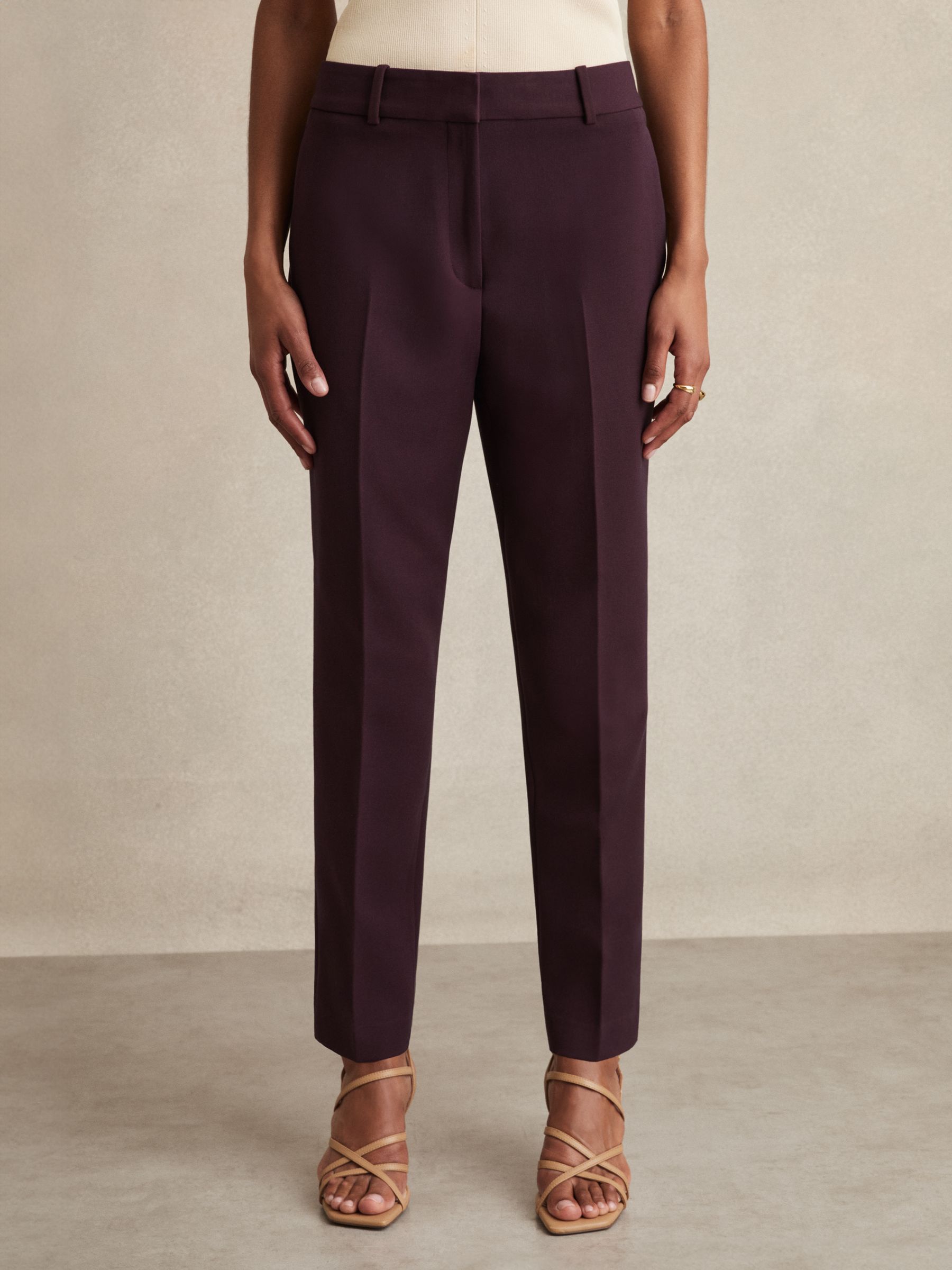 Petite Slim Fit Suit Trousers in Berry - Image 3 of 8