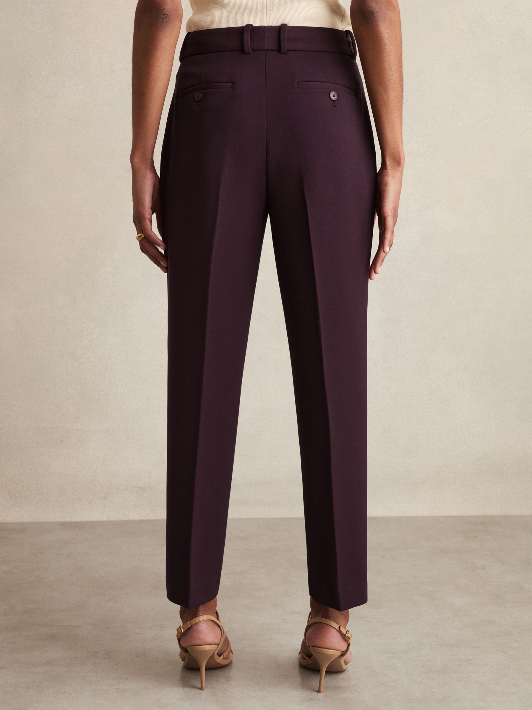 Petite Slim Fit Suit Trousers in Berry - Image 5 of 8