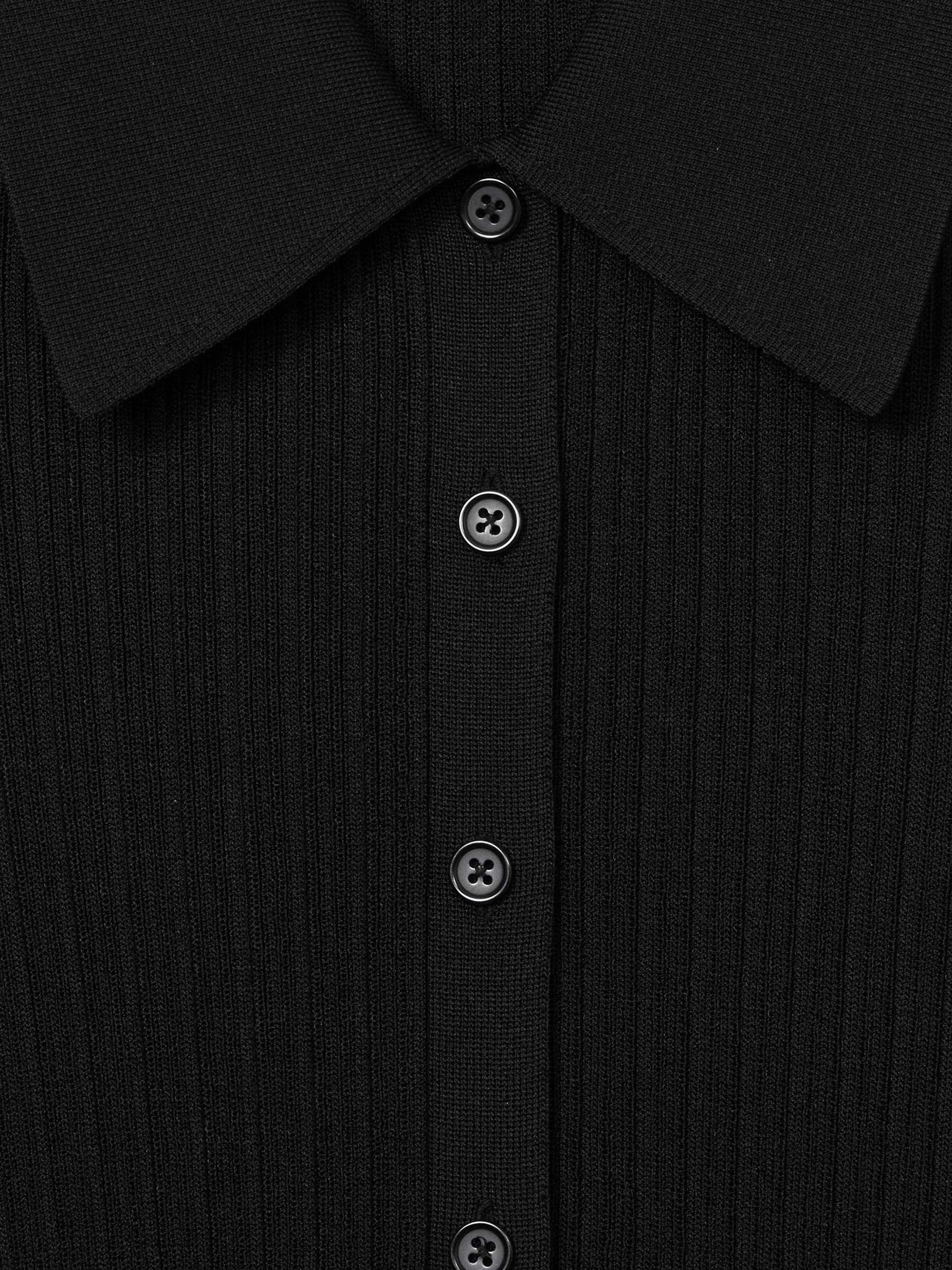 Ribbed Knitted Shirt in Black - Image 8 of 8