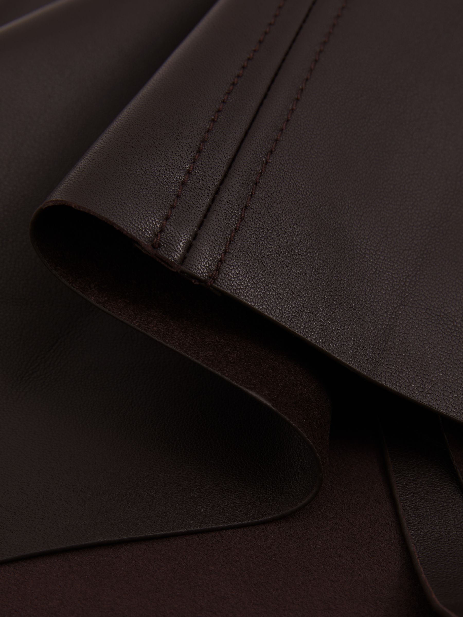 Atelier Leather Scoop-Neck Top in Chocolate - Image 6 of 6