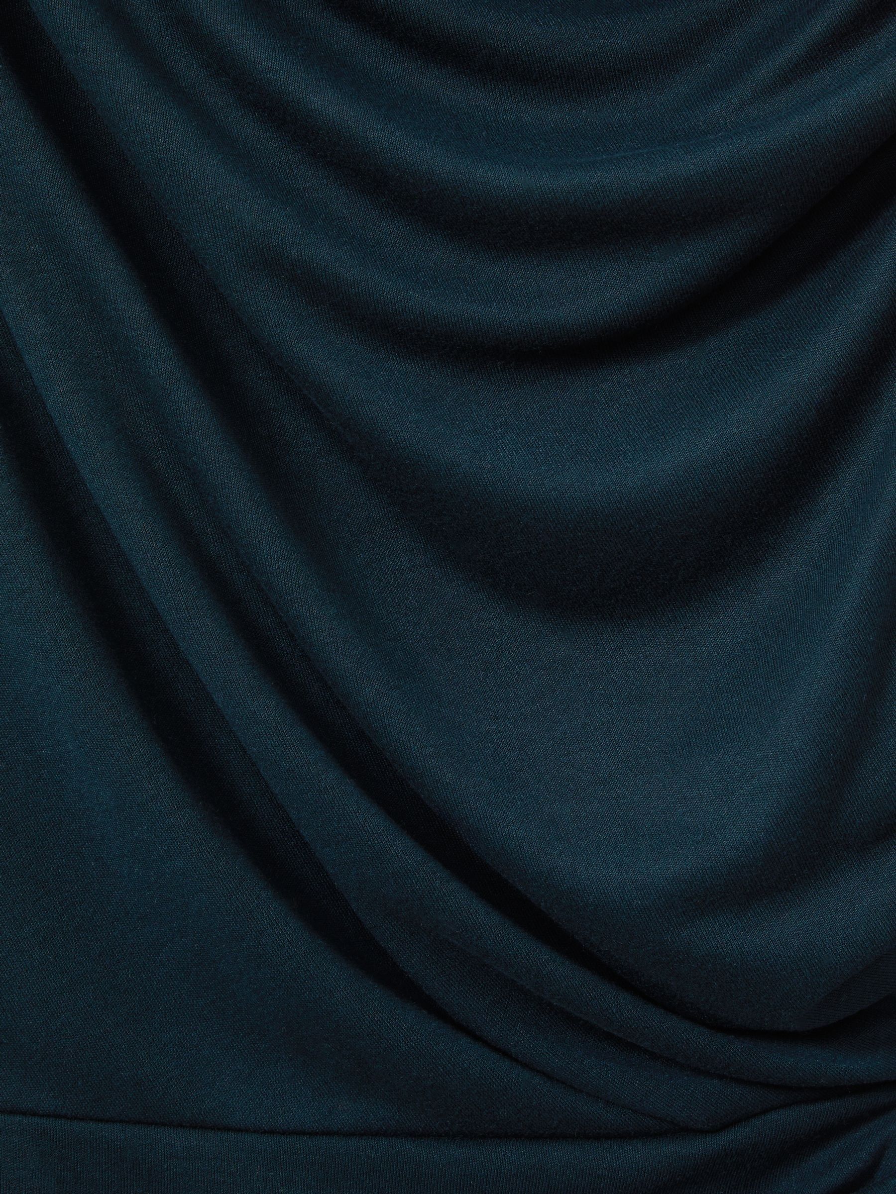Petite Off-The-Shoulder Ruched Jersey Midi Dress in Teal - Image 6 of 7